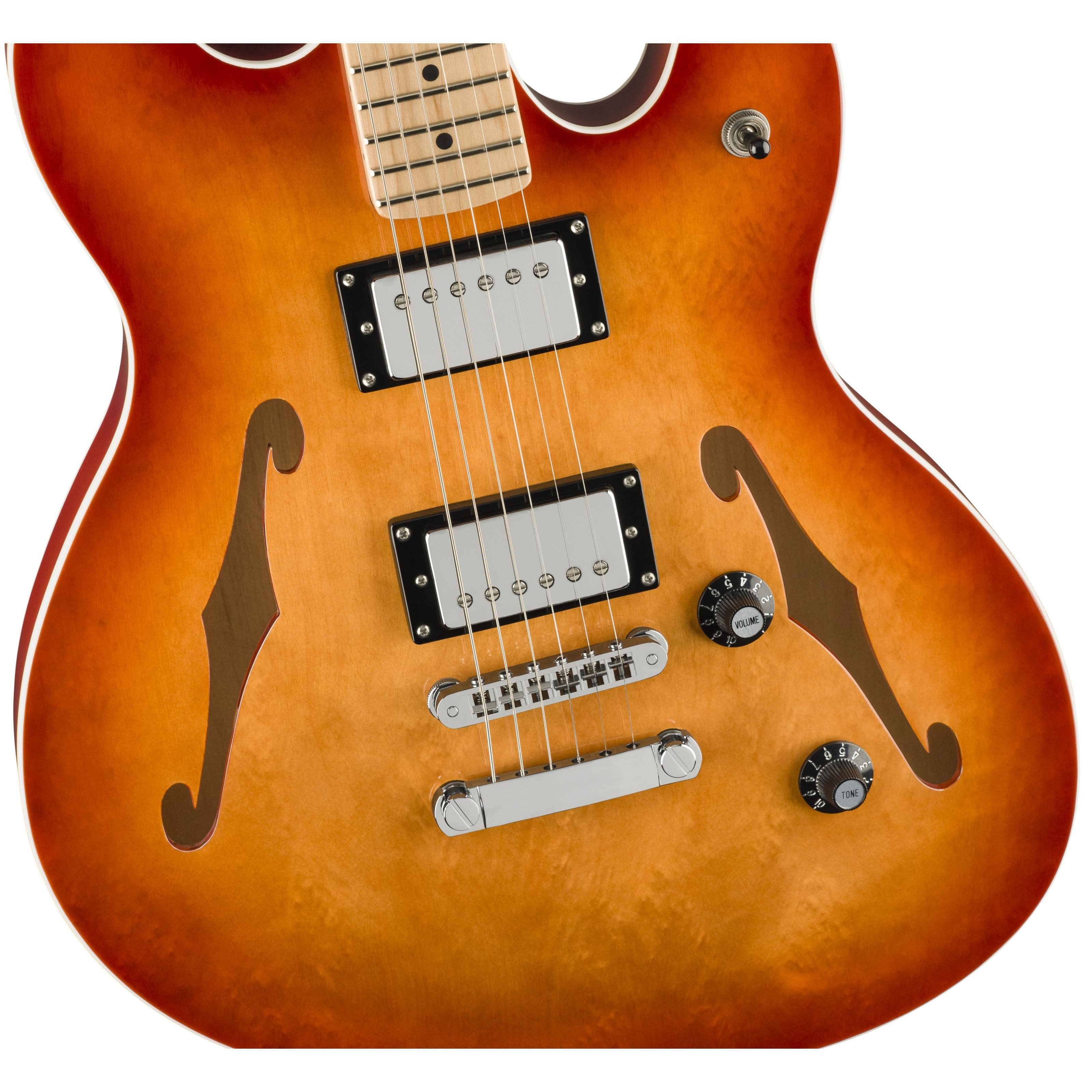 Squier E-Gitarre, E-Gitarren, Andere Modelle, Affinity Starcaster Deluxe SSB Sienna Sunburst - E-Gitarre