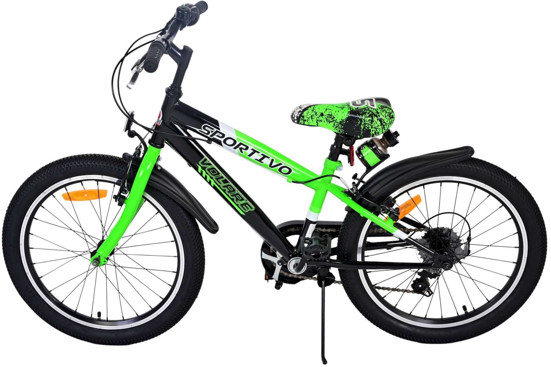 Zoll - Alter 7 Neongrün Gang, 6+ Fahrrad für Schwarz, Kettenschaltung Volare 20 - Kinderfahrrad Jungen