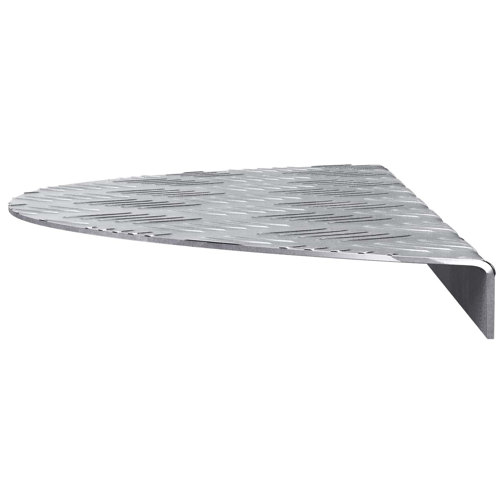 vidaXL Stufenmatte Treppe Tritt 5 stk. 60 x 18 x 2,5 cm Silber Aluminium Halbmond, Halbmond, Höhe: 2.5 mm