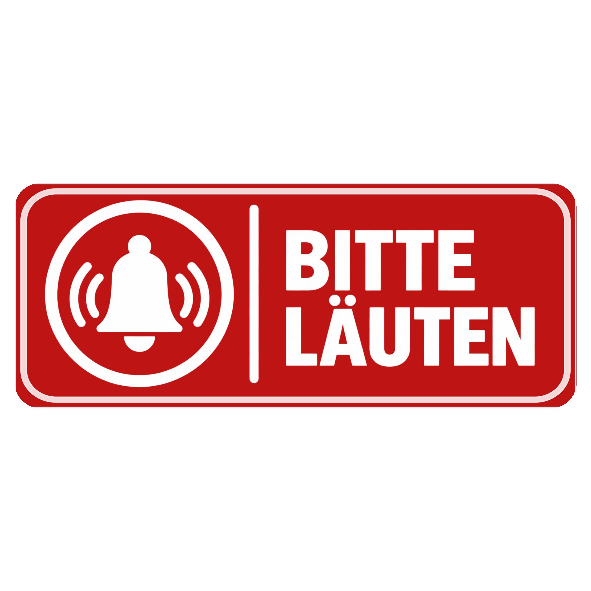 Nomiro Hinweisschild NOMIRO Hinweisschild Türschild Bitte läuten 15x6 cm - Kunststoff rot w, (1 St), selbstklebend, lasergraviert