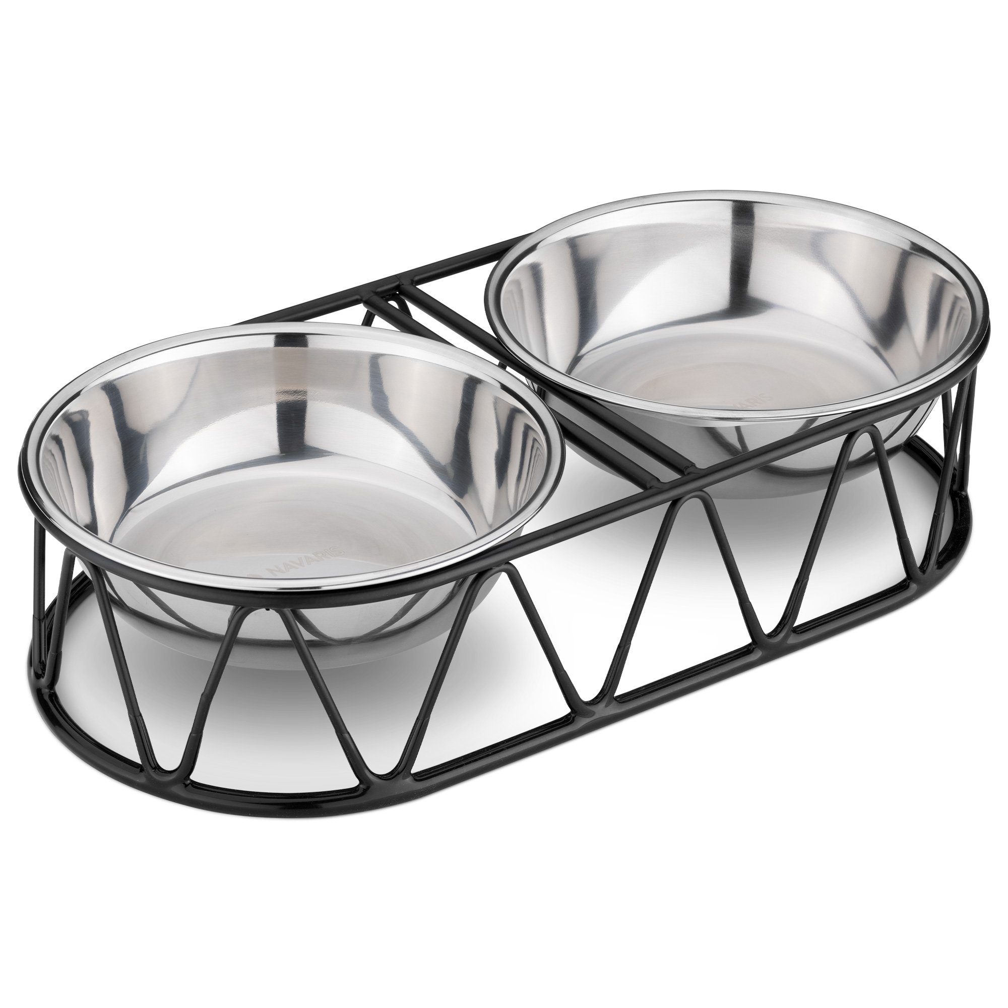 Napf 2x Futterstation-Set mit Eisennapf für Katzen/Hunde