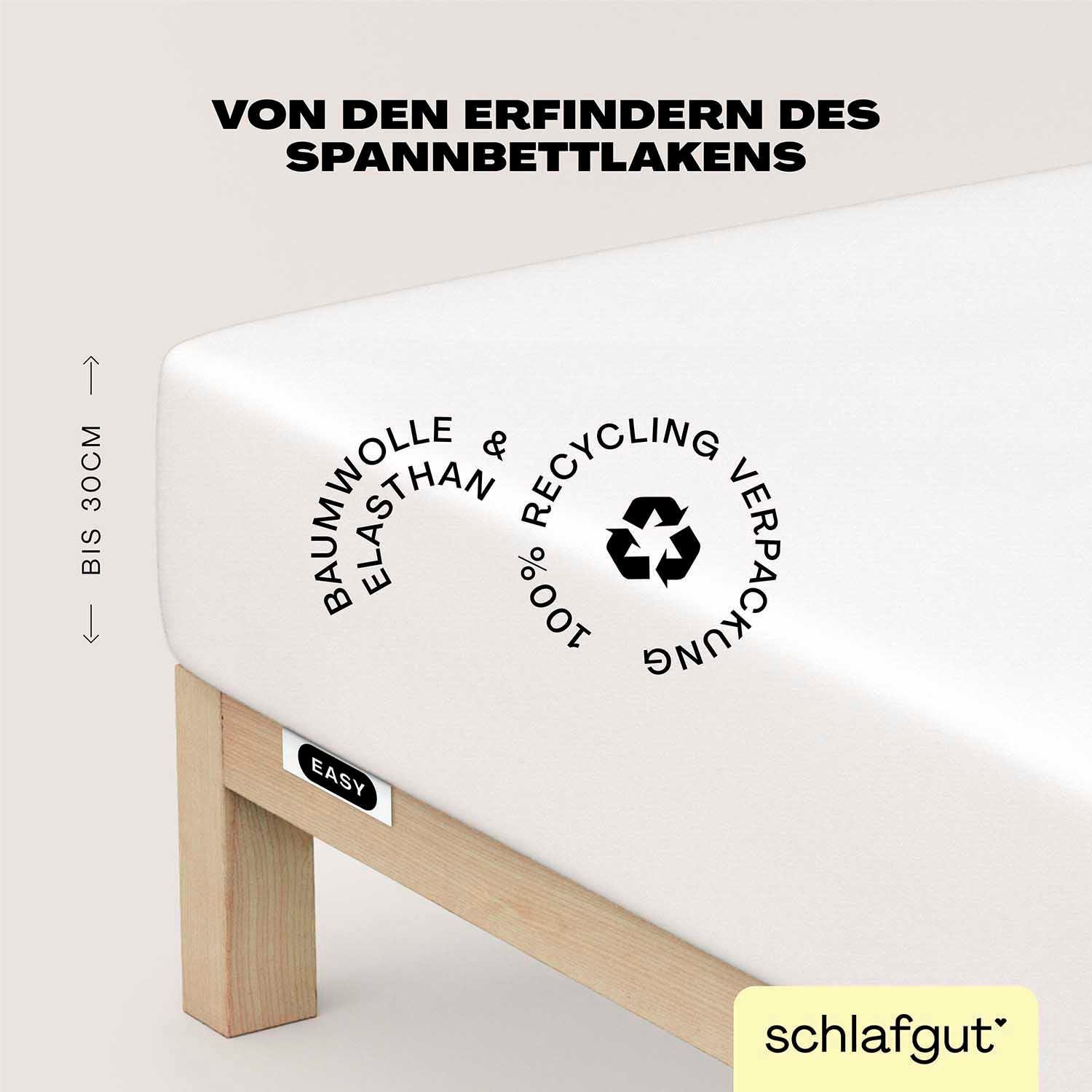 Schlafgut Spannbettlaken EASY JERSEY ELASTHAN Bettlaken, 170 g/m², 95% Baum günstig online kaufen