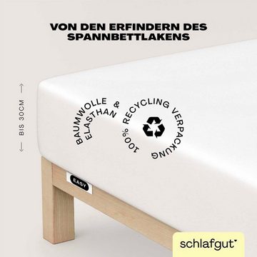 Spannbettlaken EASY Jersey Elasthan, Schlafgut, Jersey, Gummizug: rundum, (1 Stück), MADE IN GREEN by OEKO-TEX®