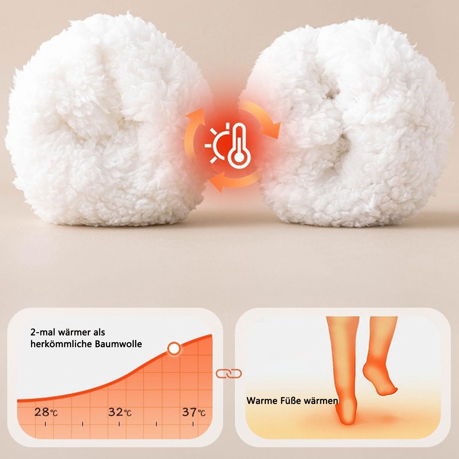 Coonoor Haussocken Kuschelsocken Herren & Damen Flauschig Hüttensocken rutschfest (2-Paar) Weiche Warme Winter Hüttensocken Haussocken – Bild 5 von 5