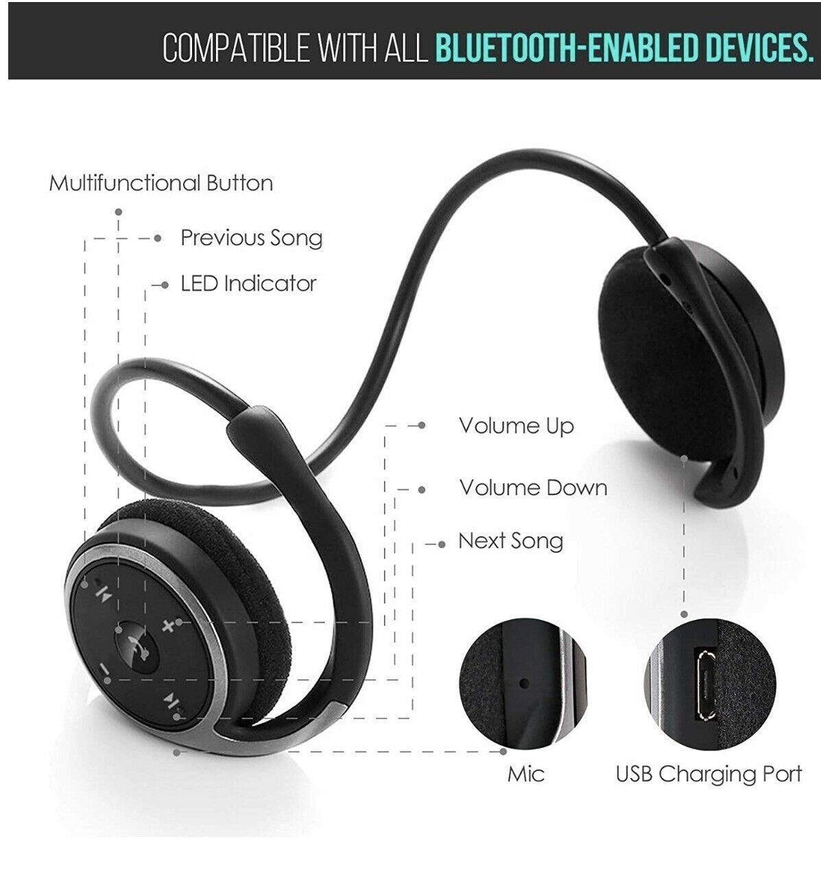 Mini Bluetooth Kopfhörer In-Ear Ohrhörer Kabellose Wireless Earphones Headphones 