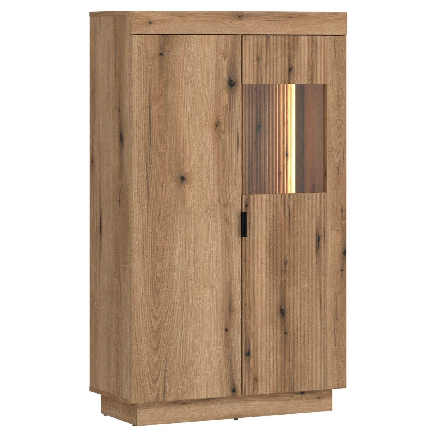 Vitrine DELAMAR, Coast Evoke Eiche Dekor, 2 Türen, mit LED-Beleuchtung, B 81 x H 141 x T 40 cm