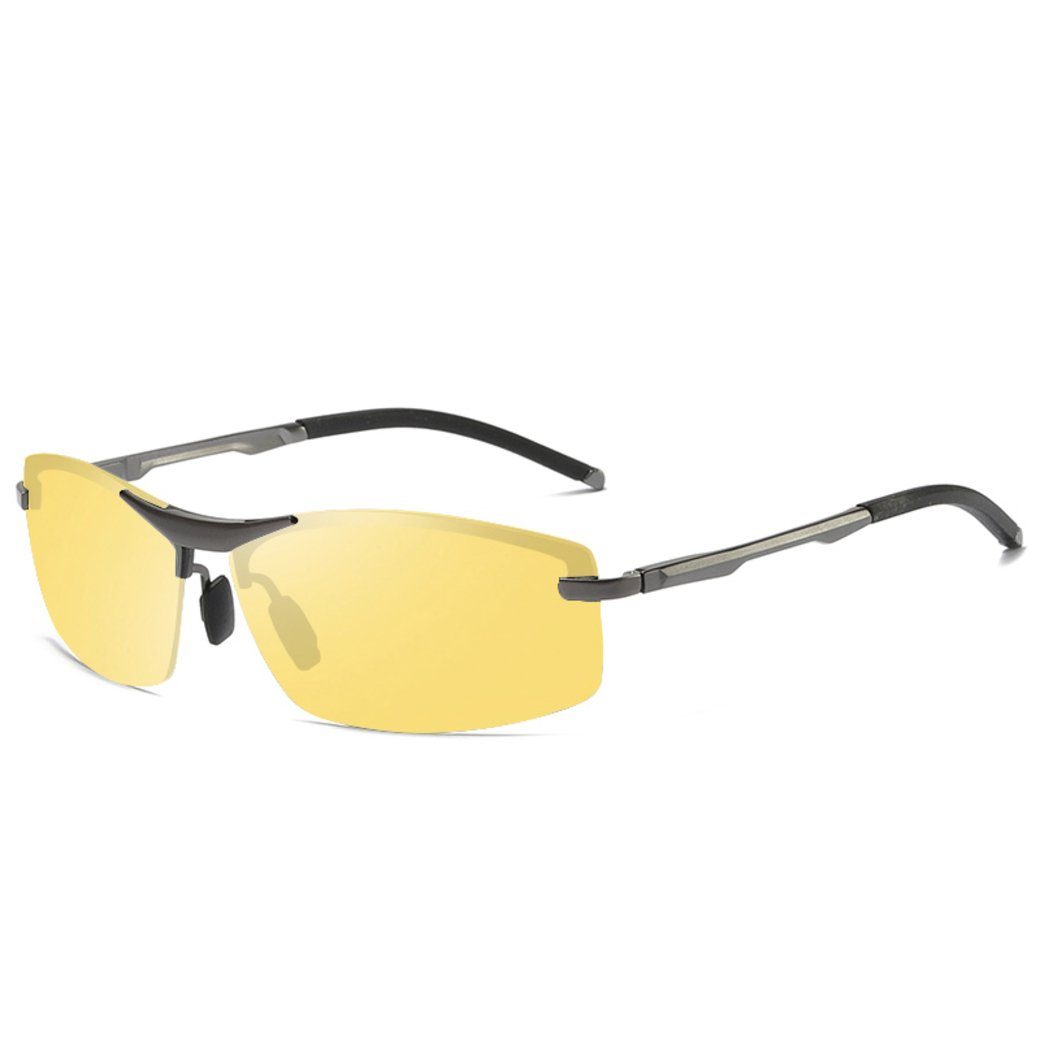 PACIEA Sonnenbrille Sonnenbrille Sportbrille Herren polarisiert 100% UV400 Schutz Leicht silbergelb