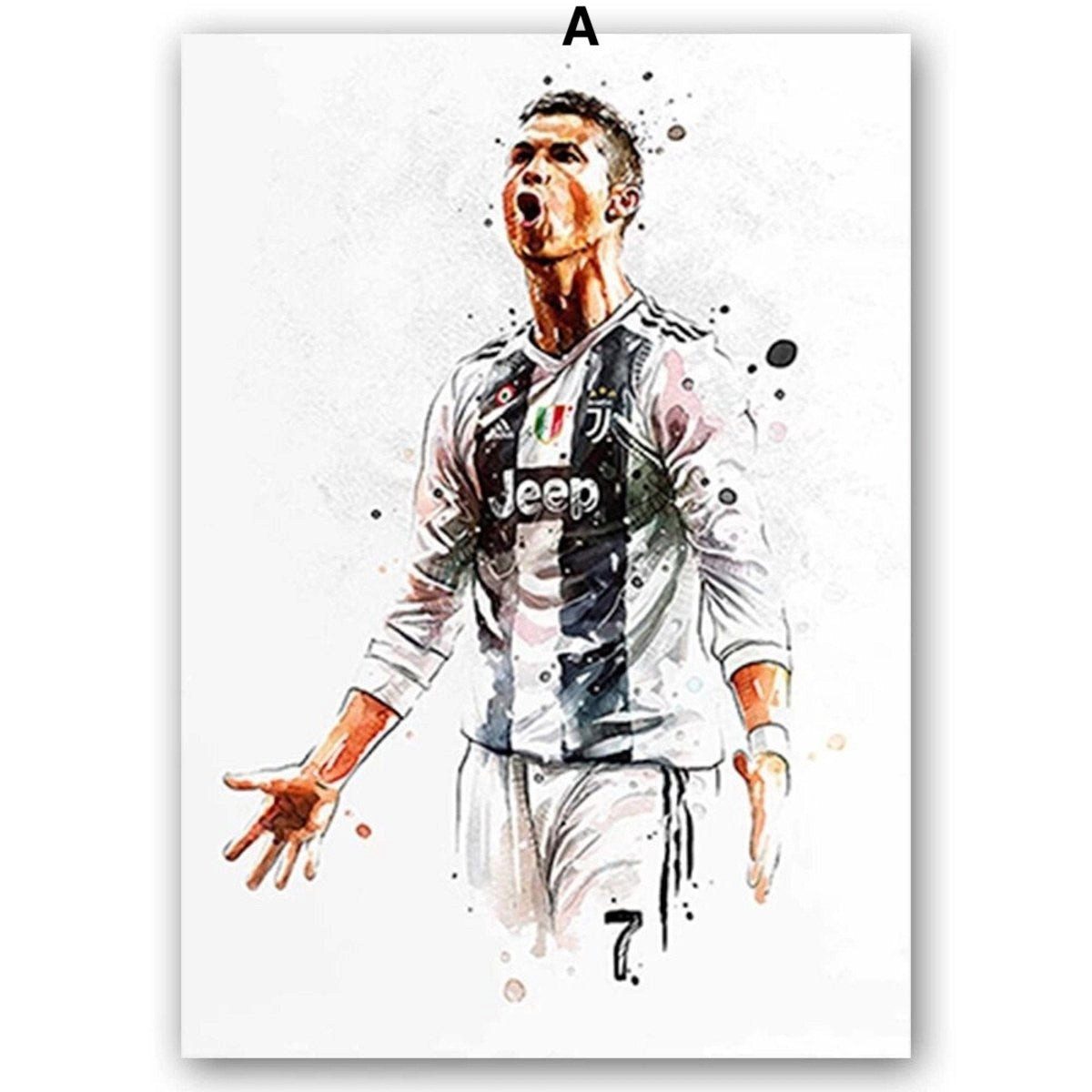 JUSTGOODMOOD Poster Fußballspieler Tor Jubel Lionel Messi und Christiano Ronaldo als Deko, E (1 St)
