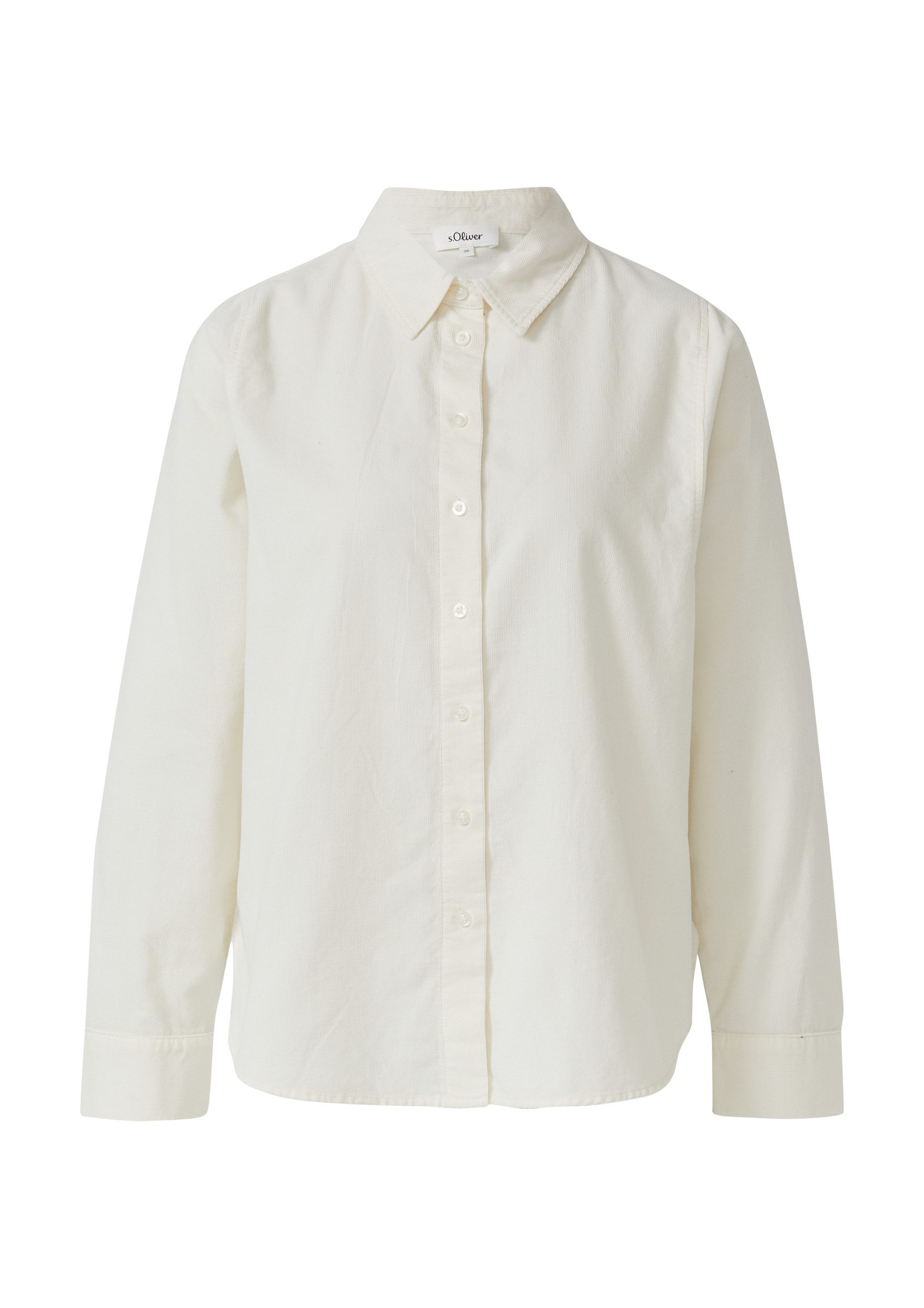 s.Oliver Langarmbluse Bluse Feincord-Bluse mit Hemdkragen günstig online kaufen