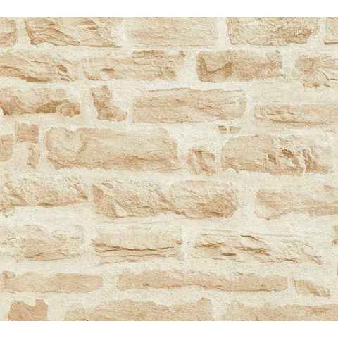 living walls Vliestapete Best of Wood`n Stone, glatt, Steinoptik, realistisch, urban, (1 St), Struktur Tapete Stein