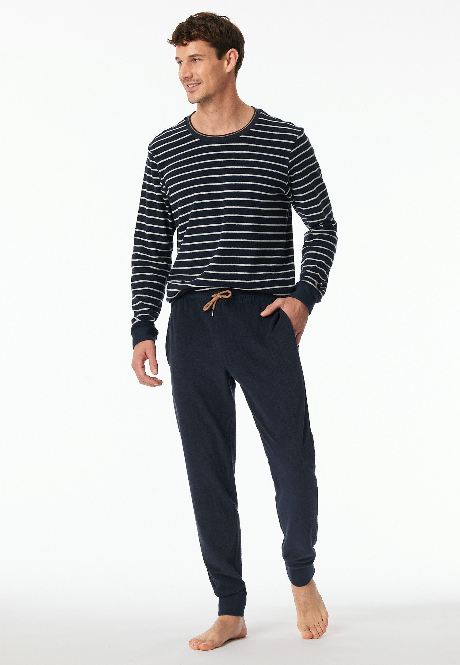 Schiesser Schlafanzug Casual Nightwear (2 tlg) mit Bindekordel günstig online kaufen