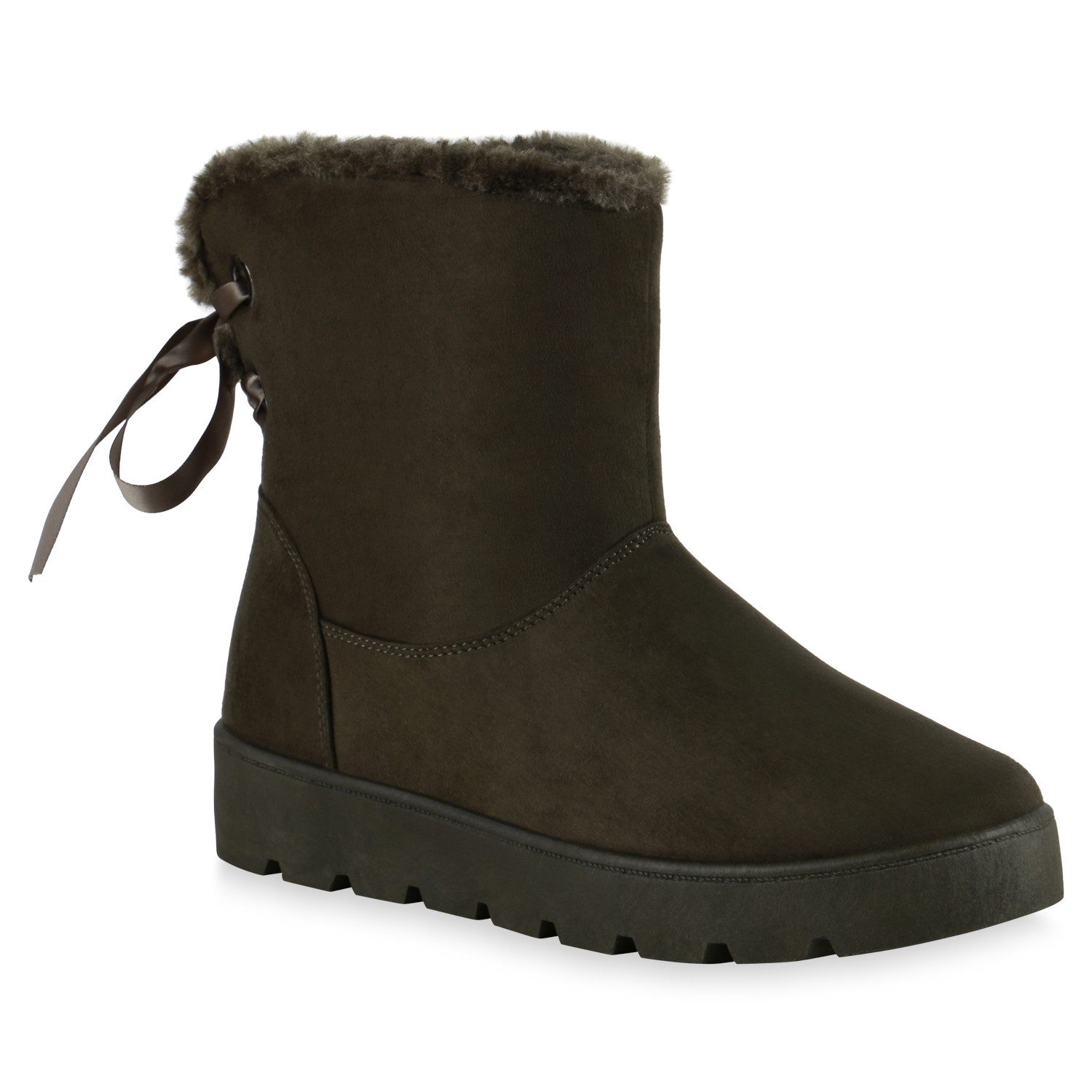 VAN HILL 836203 Schlupfboots mit einer feinen Schleifenverzierung und warmer Winterfütterung