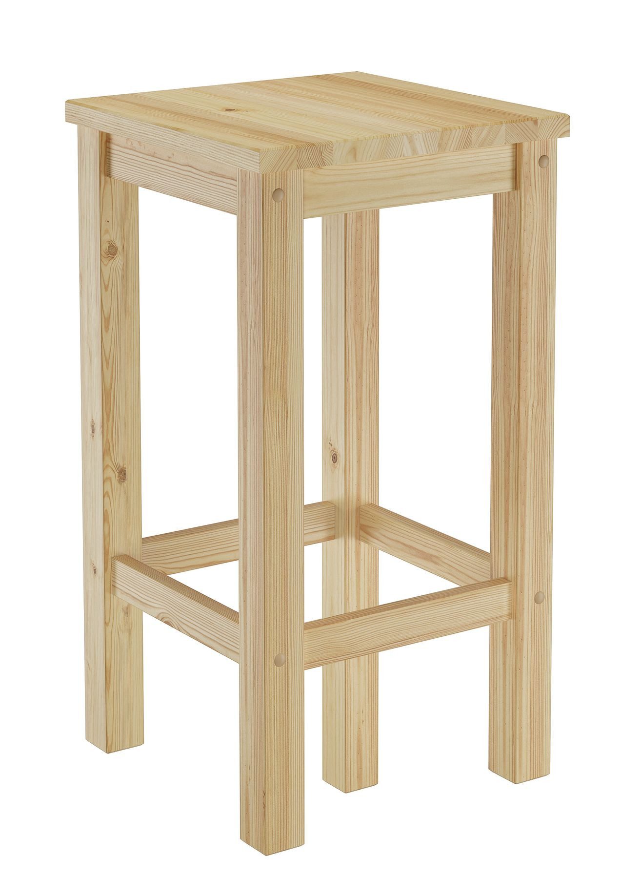 ERST-HOLZ Arbeitshocker Barhocker Kiefer Massivholz Tresenhocker wählbar in 60cm oder 80cm