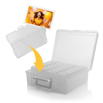 BigDean Organizer 2 Stück Fotoaufbewahrungsbox mit 16 Fächer