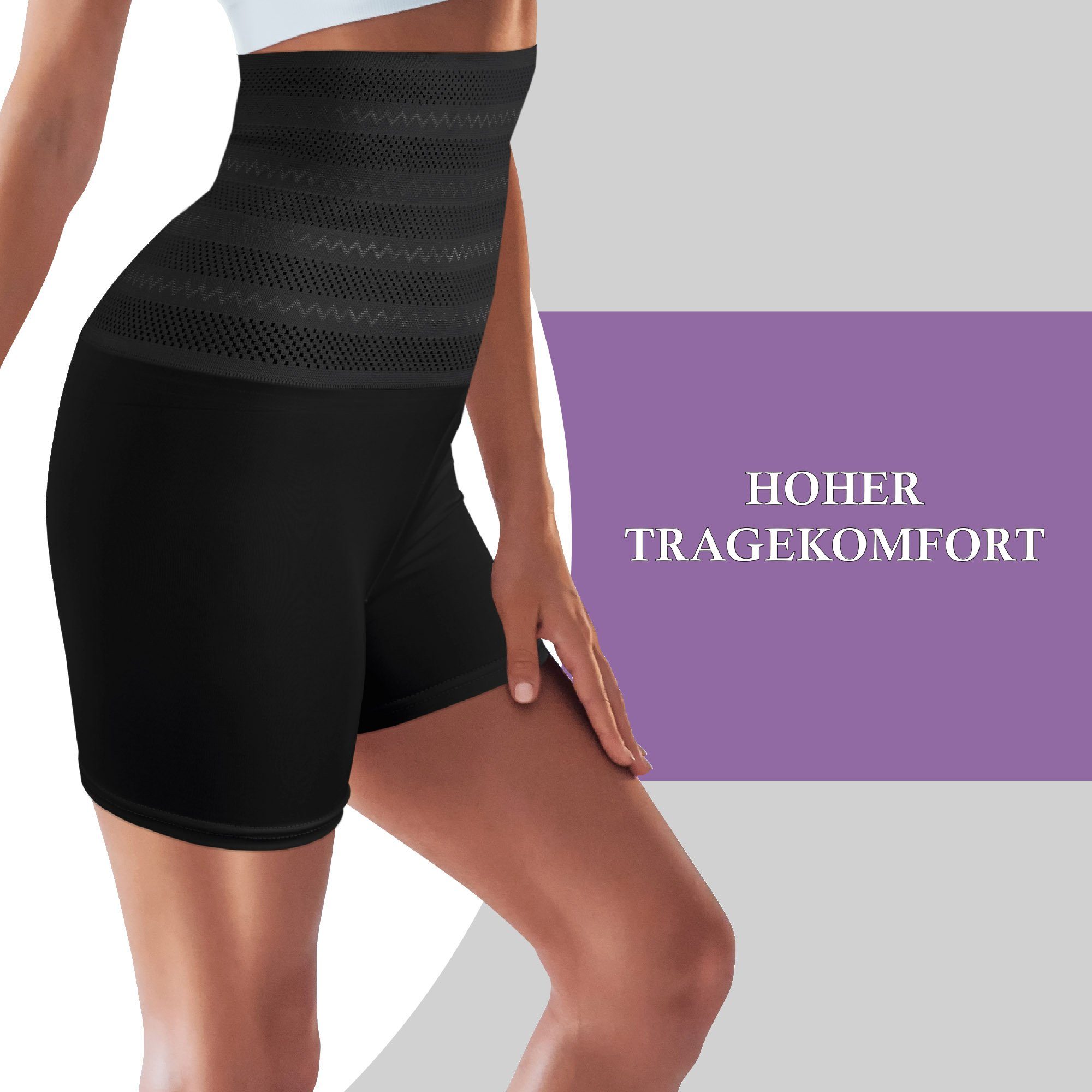hemmy Fashion Miederslip Figurformender Mieder - Langbein Highwaist Miederpants Bauchweg Effekt, Shapewear Bodypants Hohe Taille