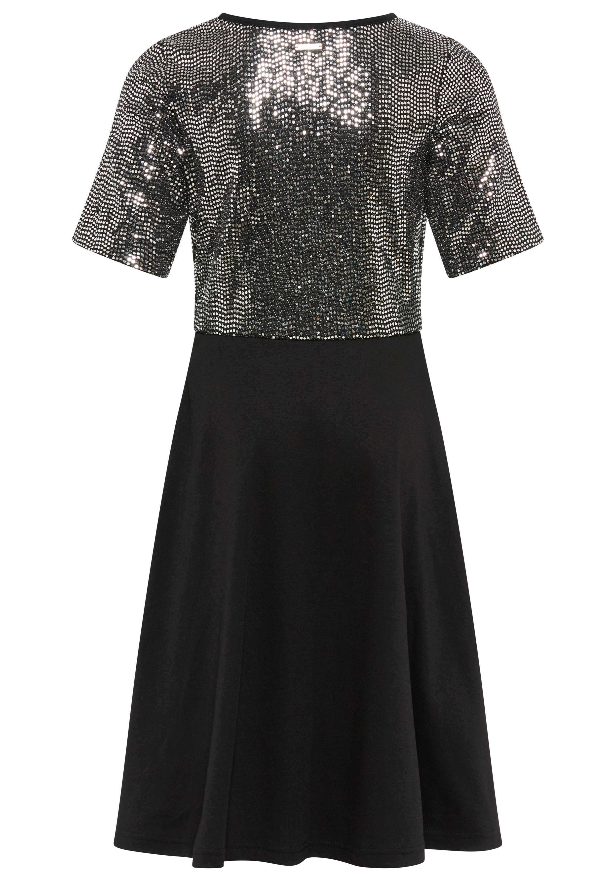 Bruno Banani Jerseykleid Kleid in Pailletten-Optik Für TEENS. Shirtkleid in Pailletten-Optik