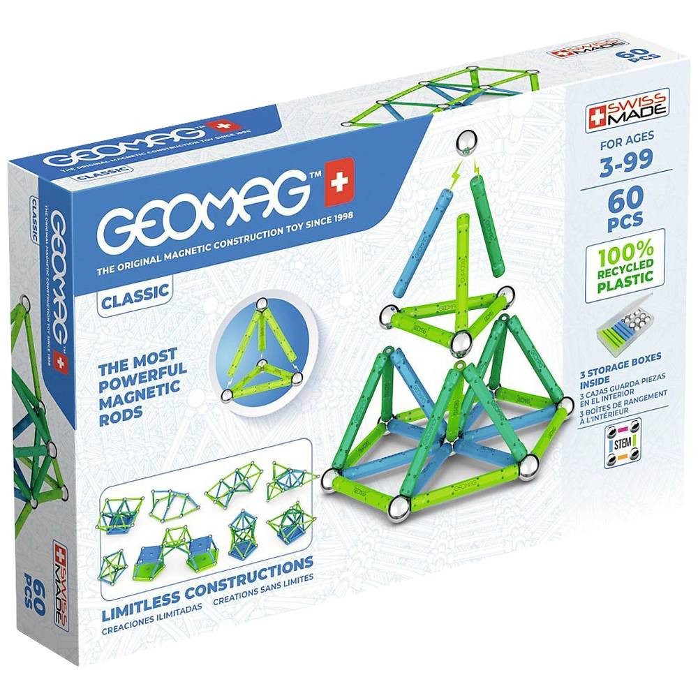 Geomag™ CLASSIC GREEN Line - 60pcs 507035 Konstruktionsspielsteine
