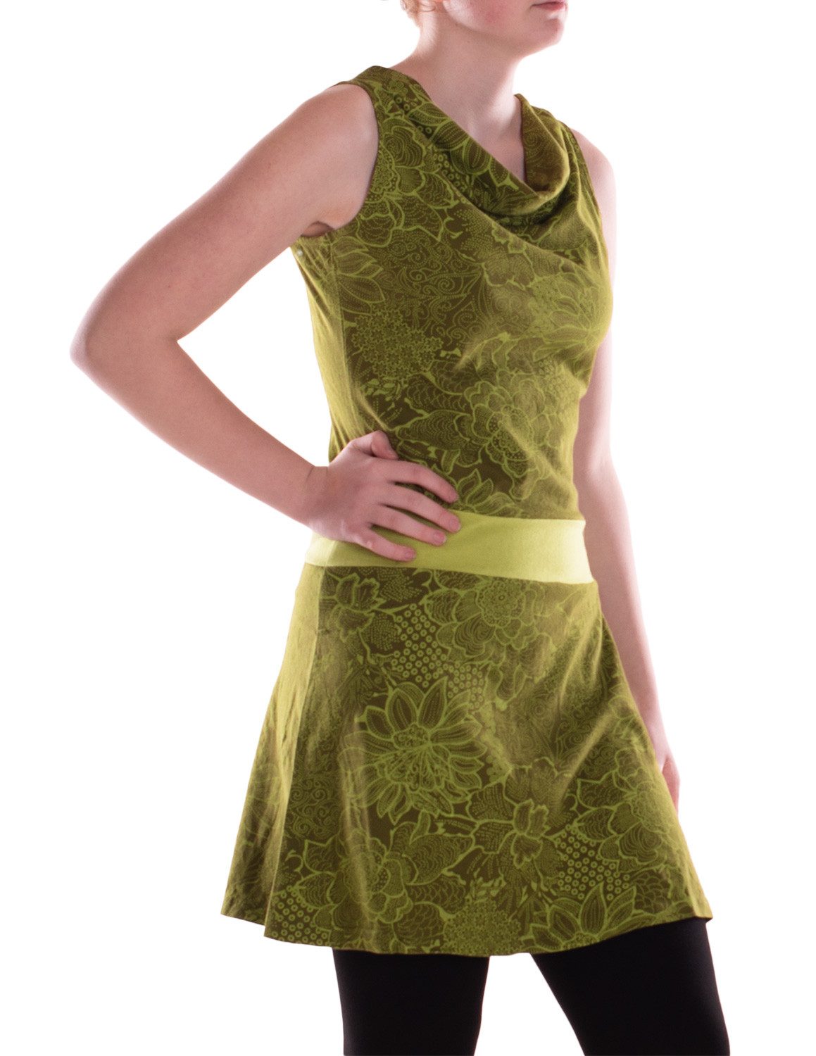 Vishes Sommerkleid Damen A-Linie Baumwolle Blumen-Muster günstig online kaufen