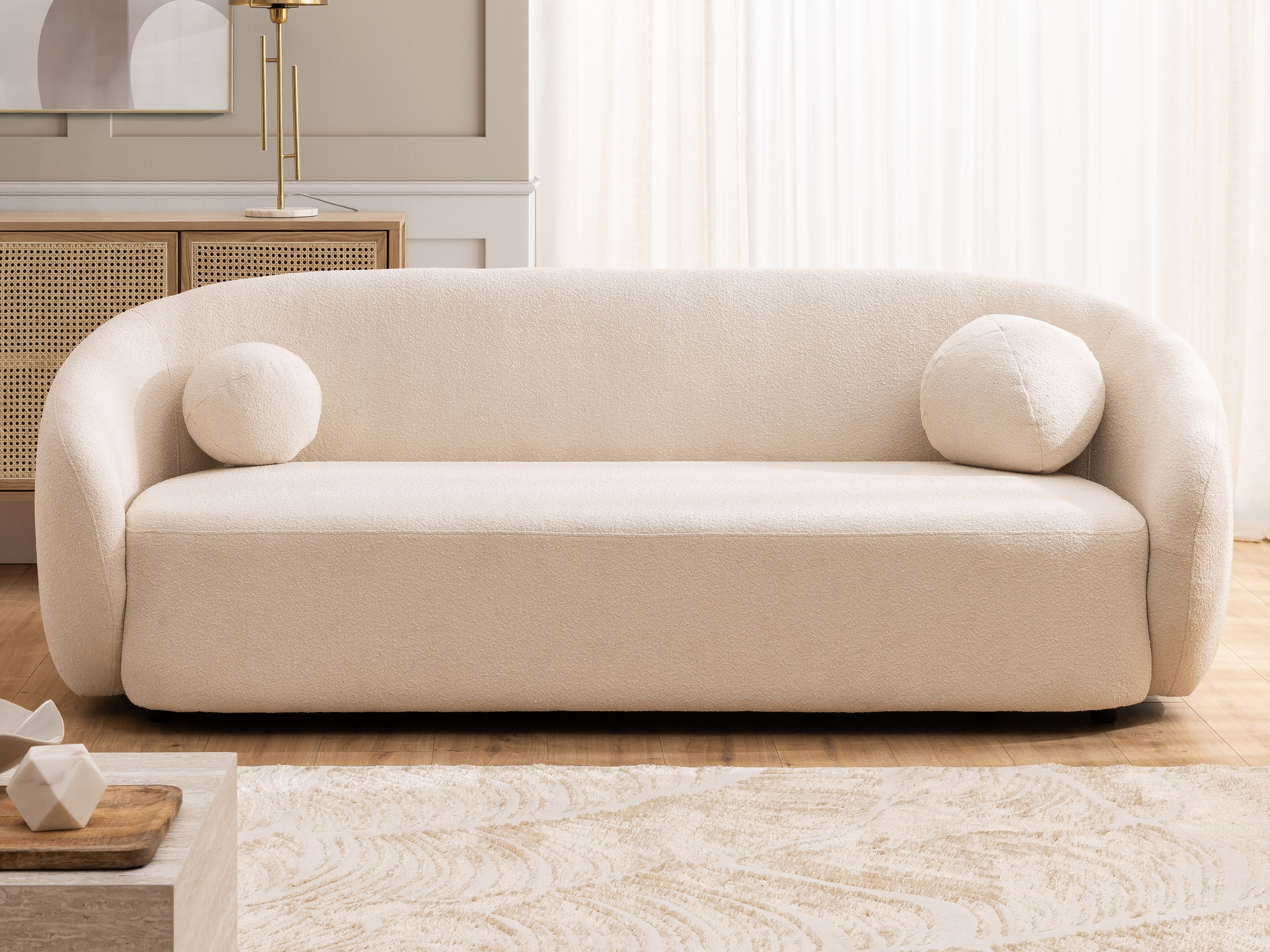 S-Style Möbel 3-Sitzer Sofa Roundi Bouclé günstig online kaufen