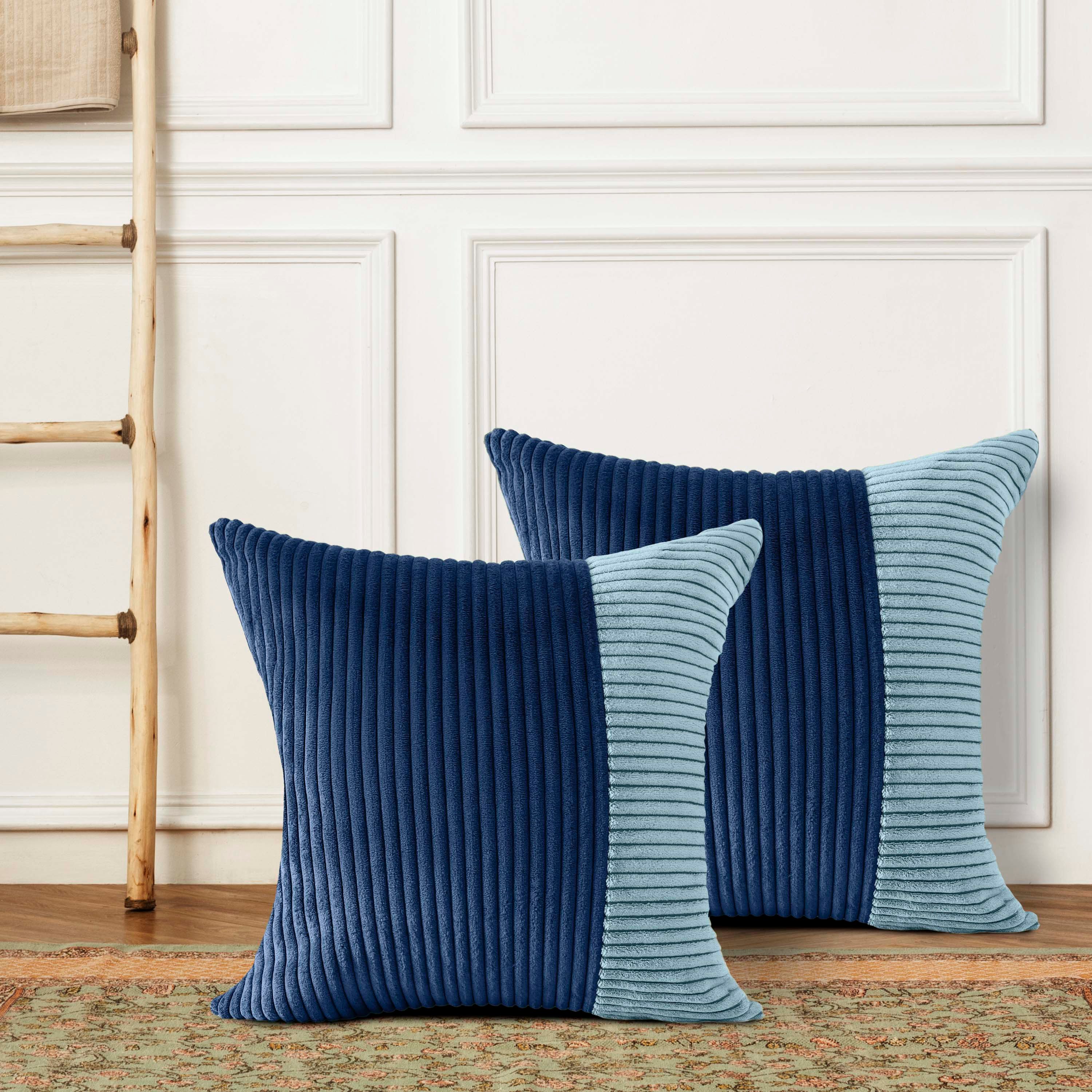 Amilian Dekokissen 2er Set - Kissen mit Füllung & Bezug - Zierkissen Set 2 Stück, Kuschelkissen, Kopfkissen 40x40 cm mit abnehmbarem Kissenbezug