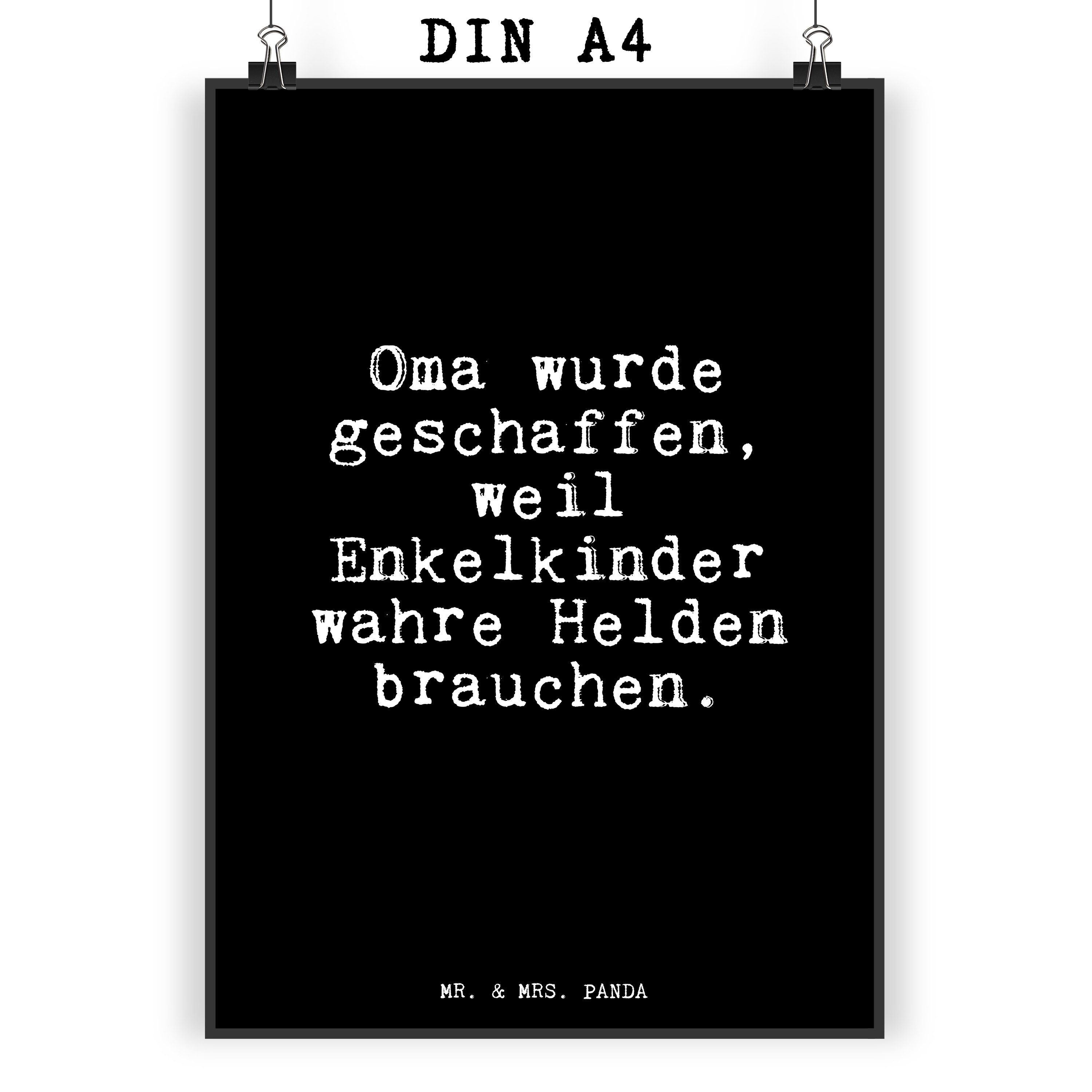 Mr. & Mrs. Panda Poster »Oma wurde geschaffen, weil... Schwarz