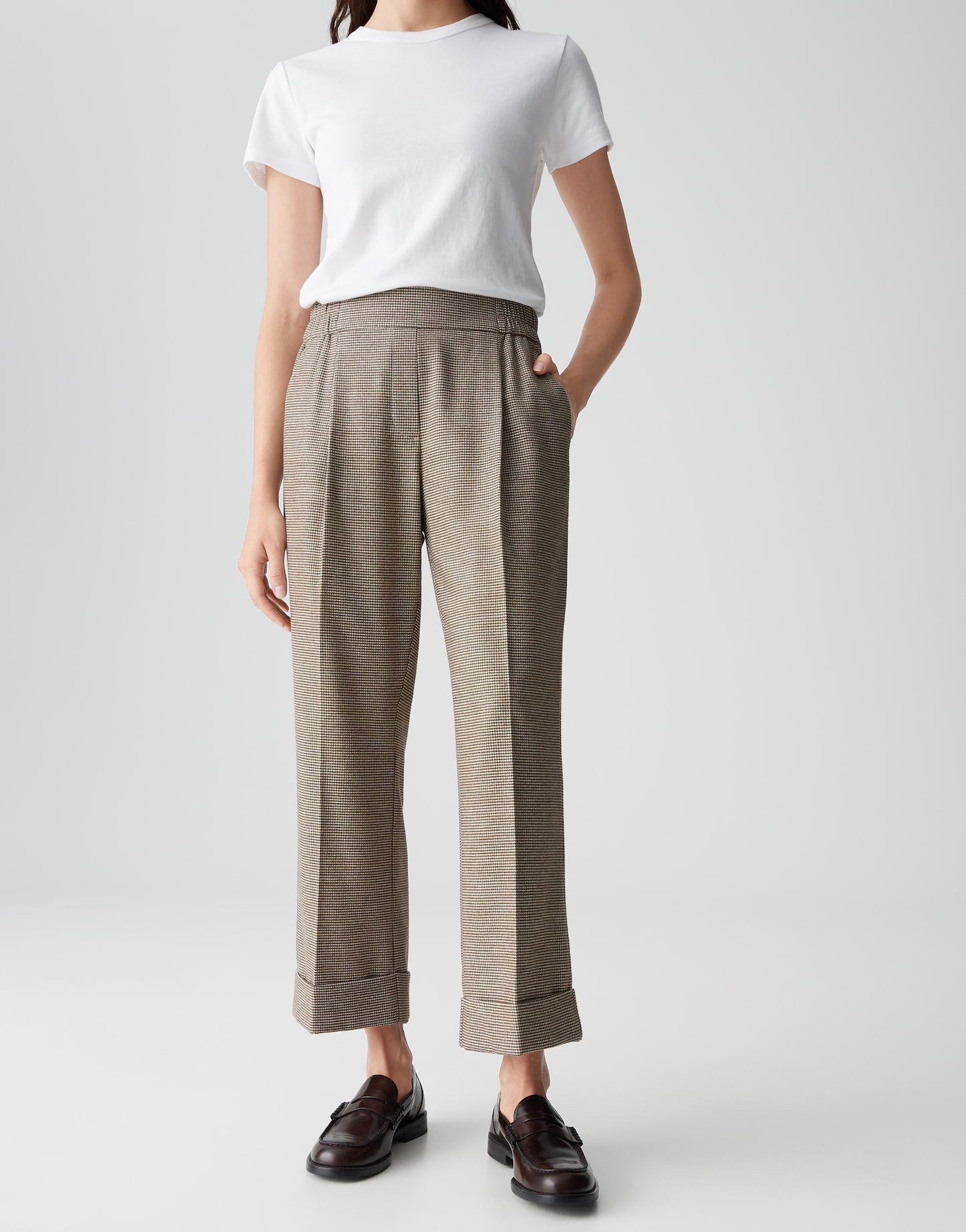 OPUS Schlupfhose MAIKITO mit feinem Pepitamuster günstig online kaufen