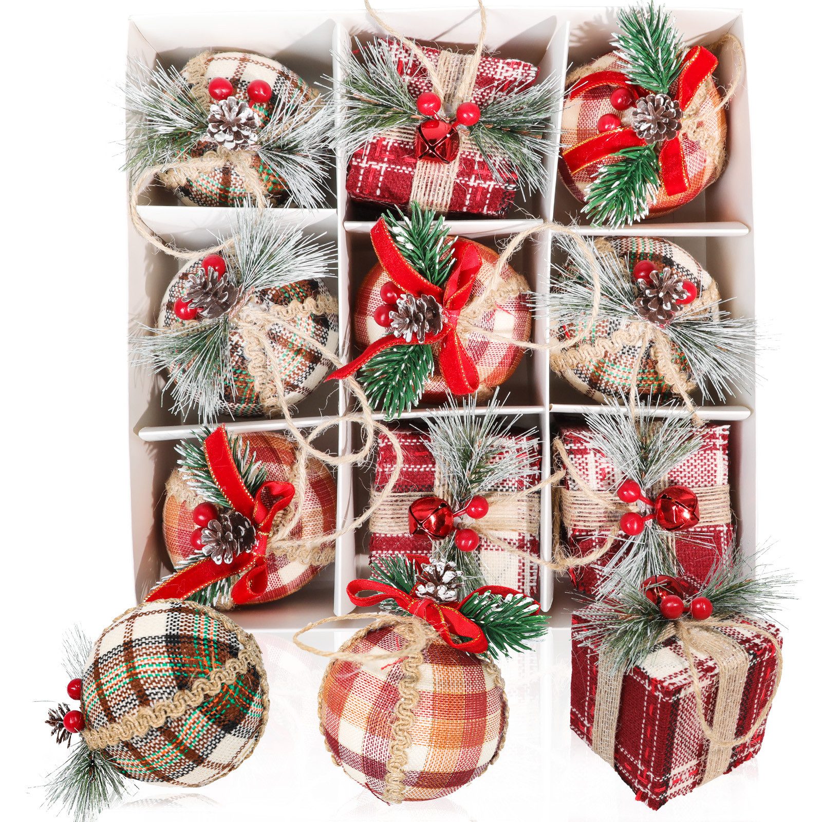 M&W DAS DESIGN Weihnachtsbaumkugel Christbaumschmuck Mini Outdoor Weihnachten 8CM