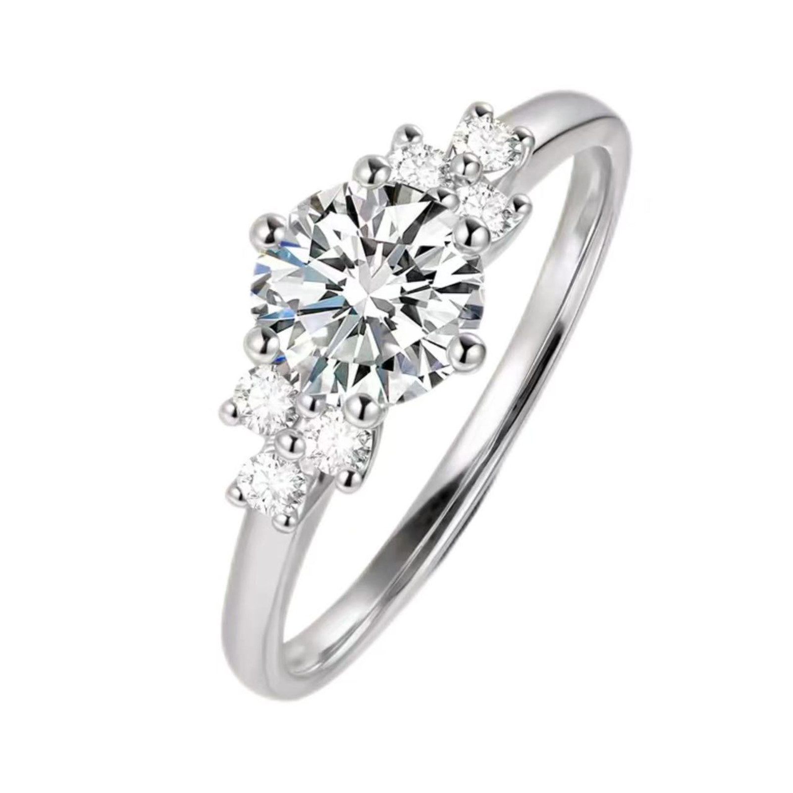 Jumpeak Diamantring Eleganter Diamantring für Damen,modischer Diamantring,1ct/2ct,D,VS1, Verlobungsgeschenk,Valentinstagsgeschenk,Geschenke zum Jahrestag