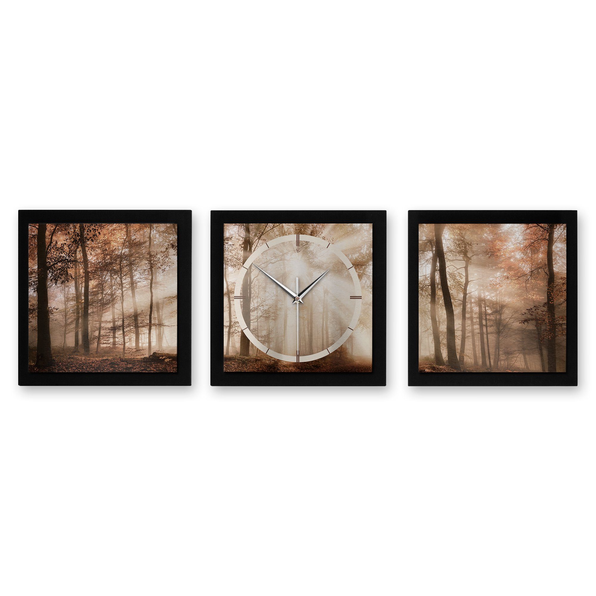 Autumn (150x50cm) groß elegant, Wanduhr Ticken; außergewöhnlich, modern) Quarzuhrwerk; Funk- (ohne Feder oder Kreative