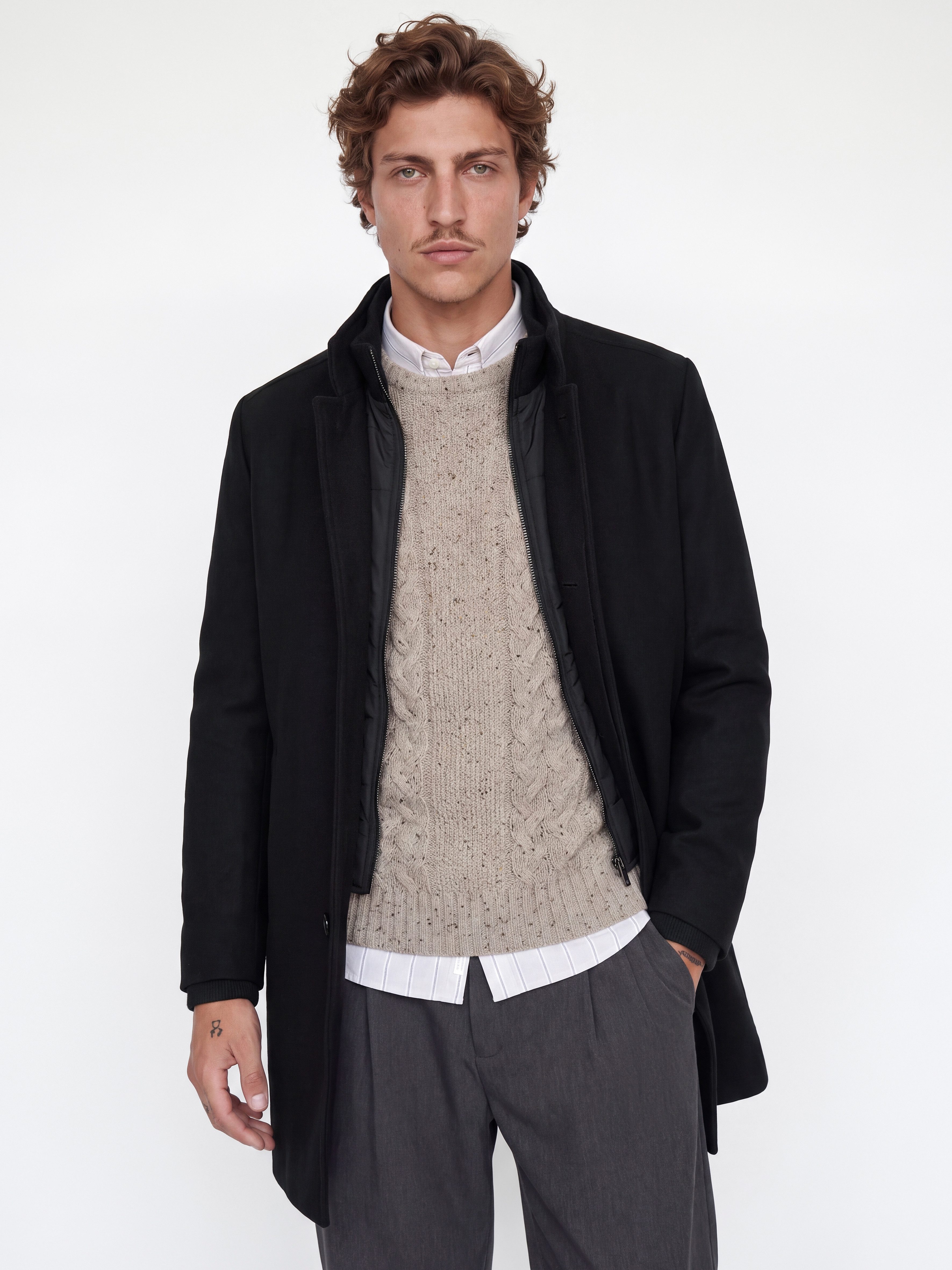 Jack & Jones Kurzmantel JJEMELTON WOOL BLEND COAT AW26 SN Materialmix, regular fit