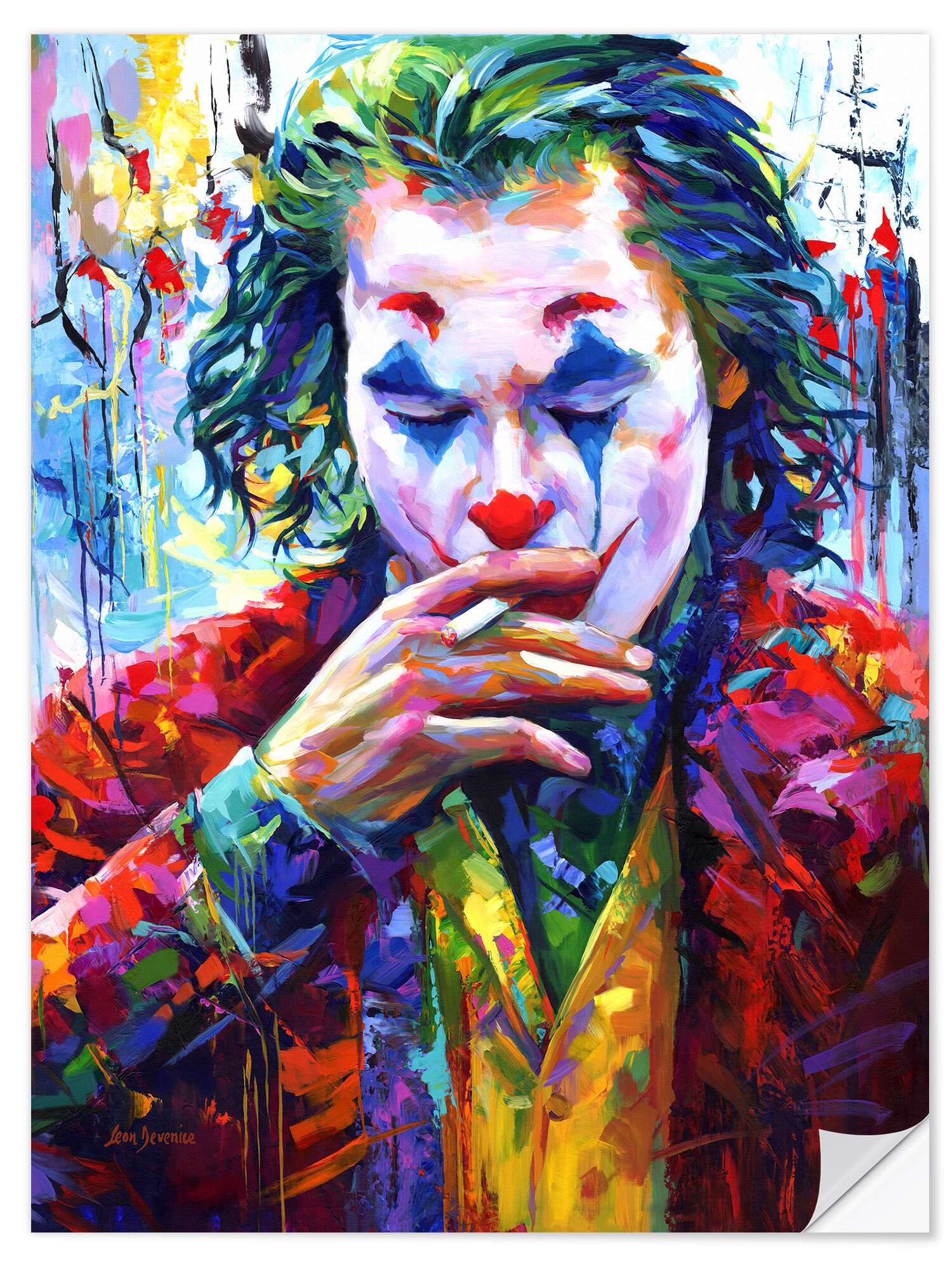 Posterlounge Wandbild Smoking Joker Pop Art, Leon Devenice, erhältlich als günstig online kaufen