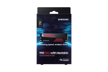 Samsung 990 PRO Heatsink interne SSD (1TB) 7450 MB/S Lesegeschwindigkeit, 6900 MB/S Schreibgeschwindigkeit, mit Kühlkörper