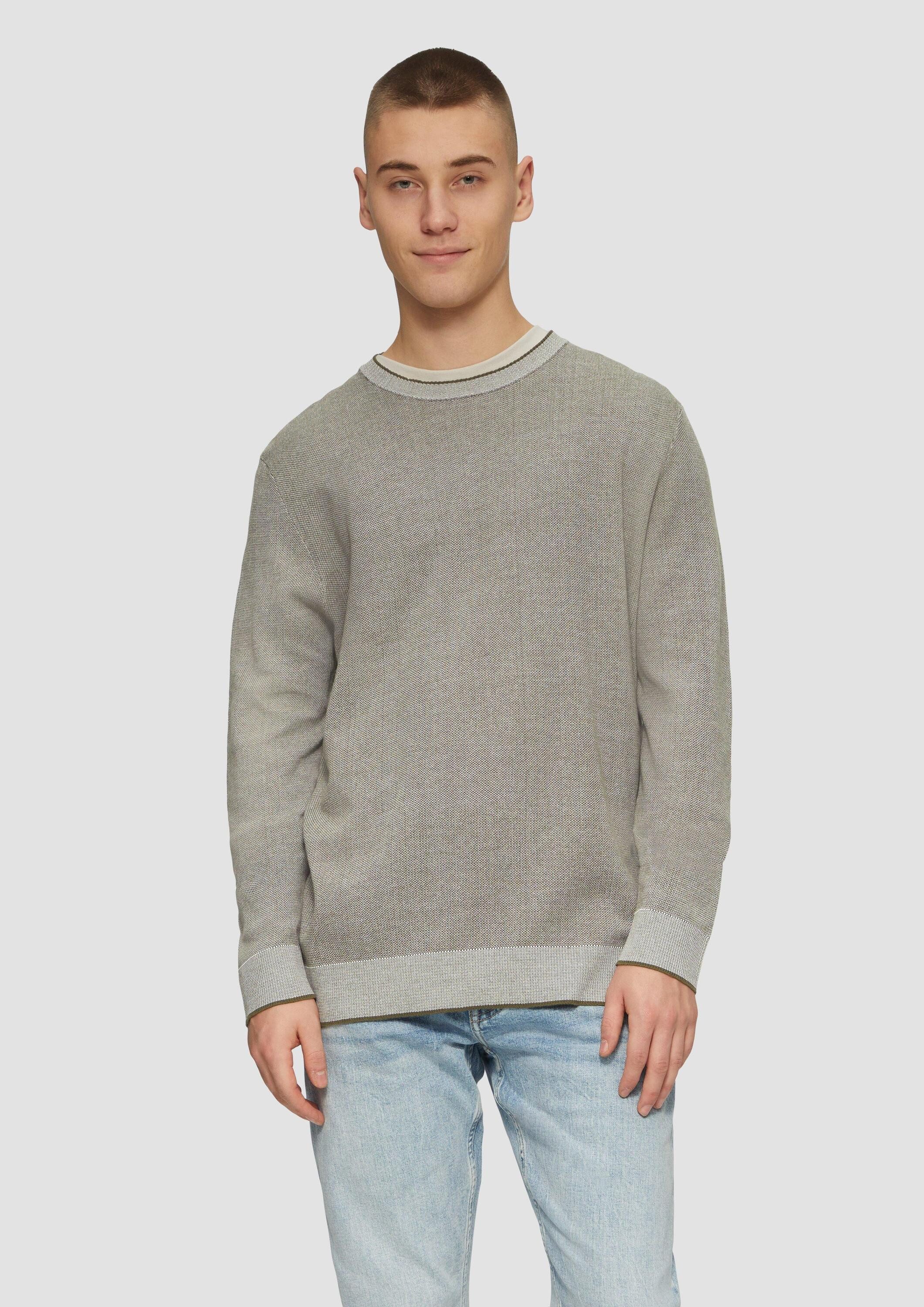 QS Longpullover Strickpullover Strickpullover in Melange-Optik günstig online kaufen