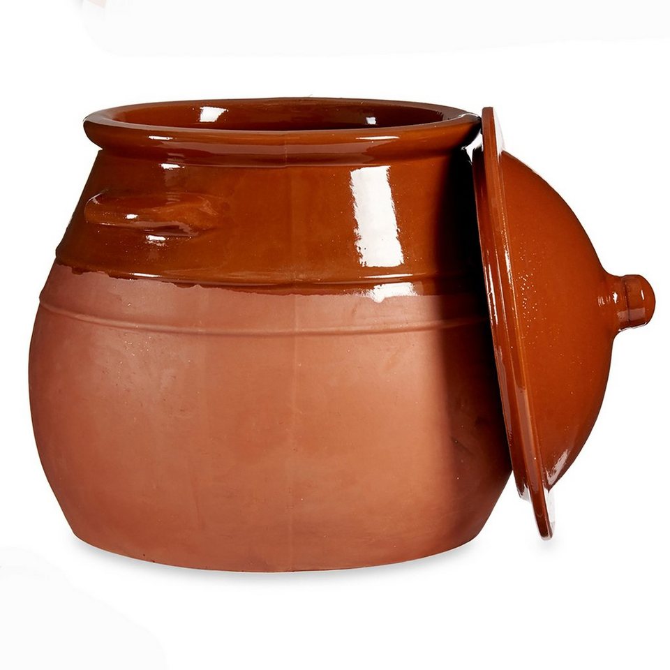 Annastore Dampfgartopf Tontopf mit Deckel- Stewpot Eintopf - Schmortopf