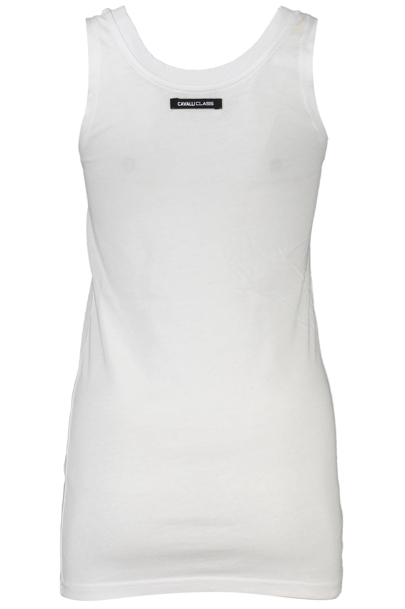Cavalli Class T-Shirt Elegantes Damenshirt: Weißes Tanktop mit Print und