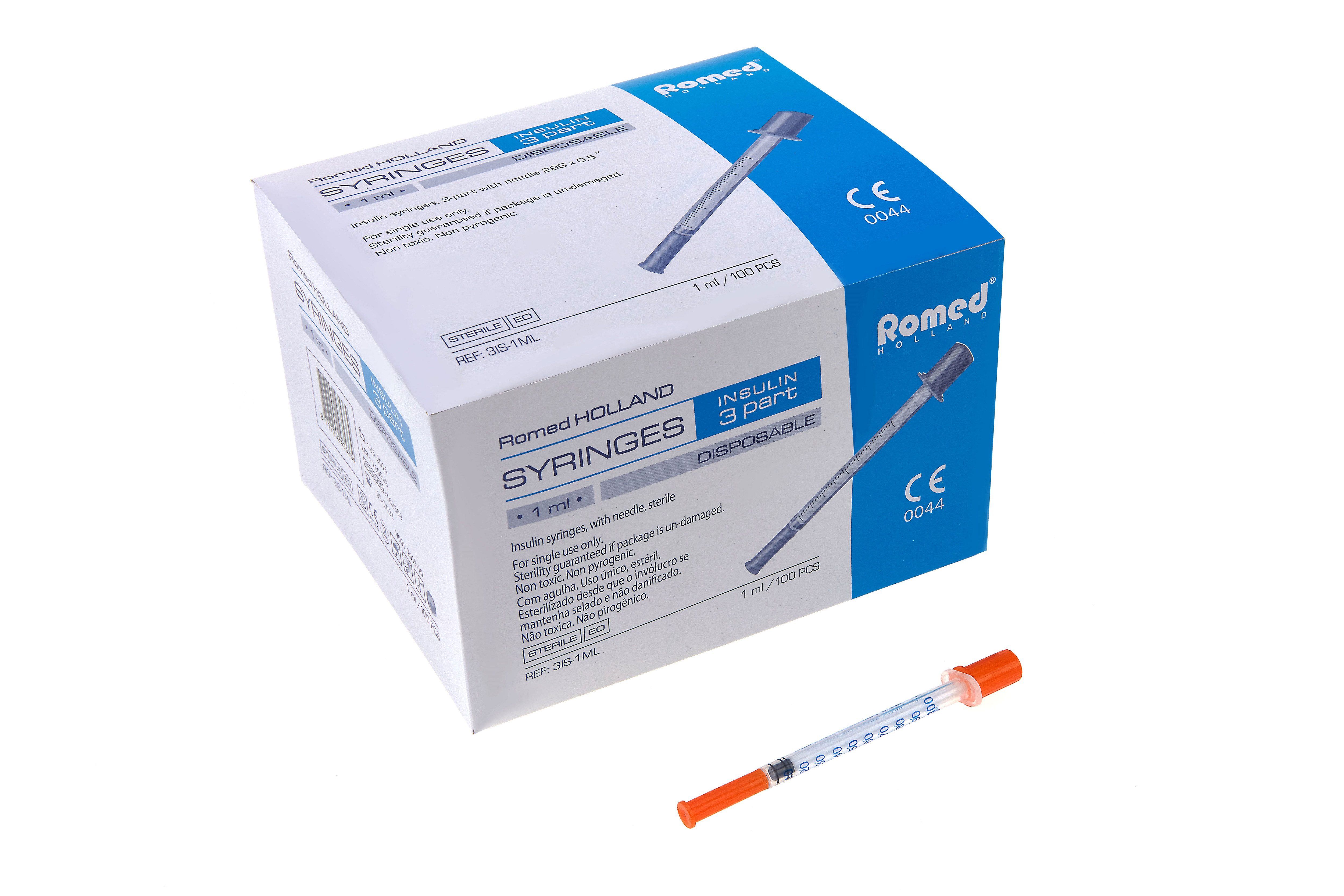 Einwegspritze Insulinspritzen U-100, steril, 100 I.E. / 1ml, 100er Packung