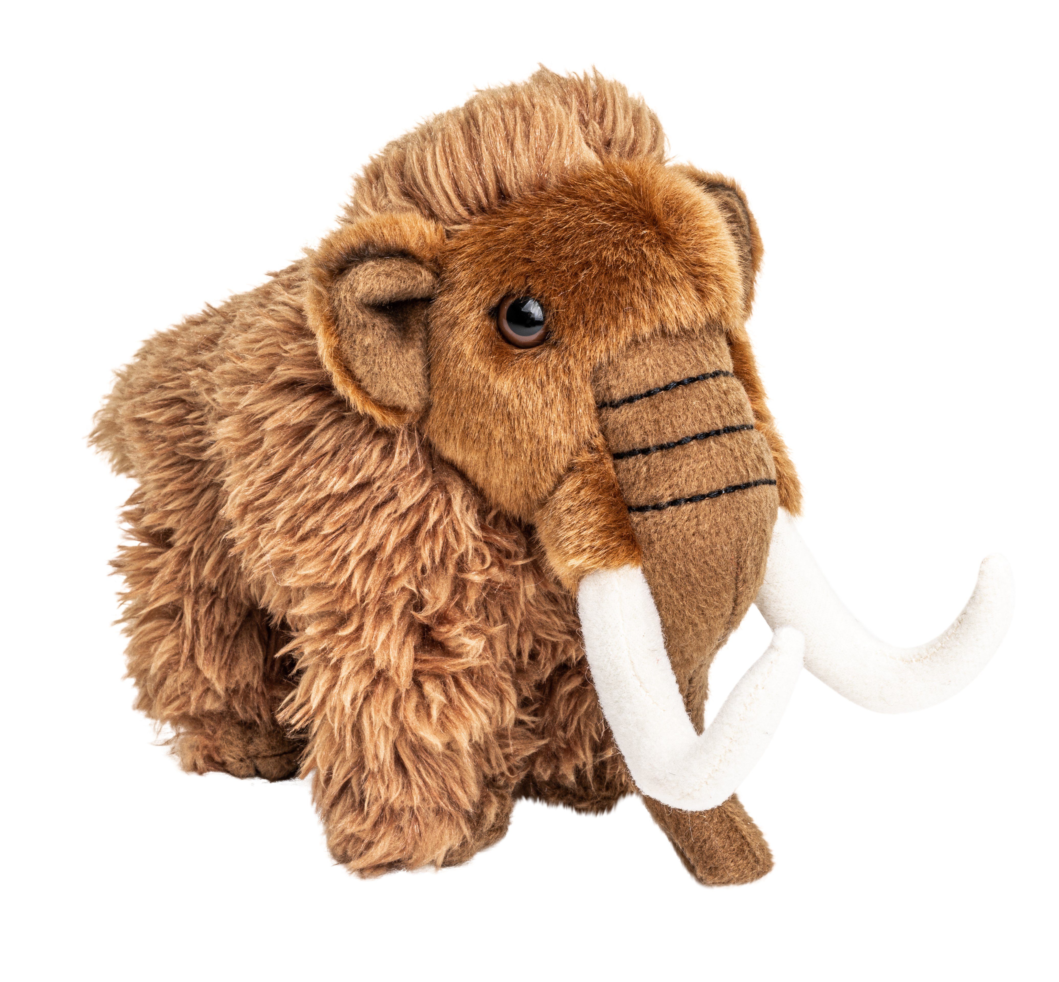 Uni-Toys Kuscheltier Mammut - 16 cm (Höhe) - Plüsch-Elefant - Plüschtier, zu 100 % recyceltes Füllmaterial braun
