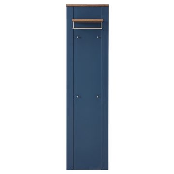 Lomadox Garderobenpaneel DEVON-36, Garderobe schmal, matt blau mit Eiche Landhausstil, 48 cm breit