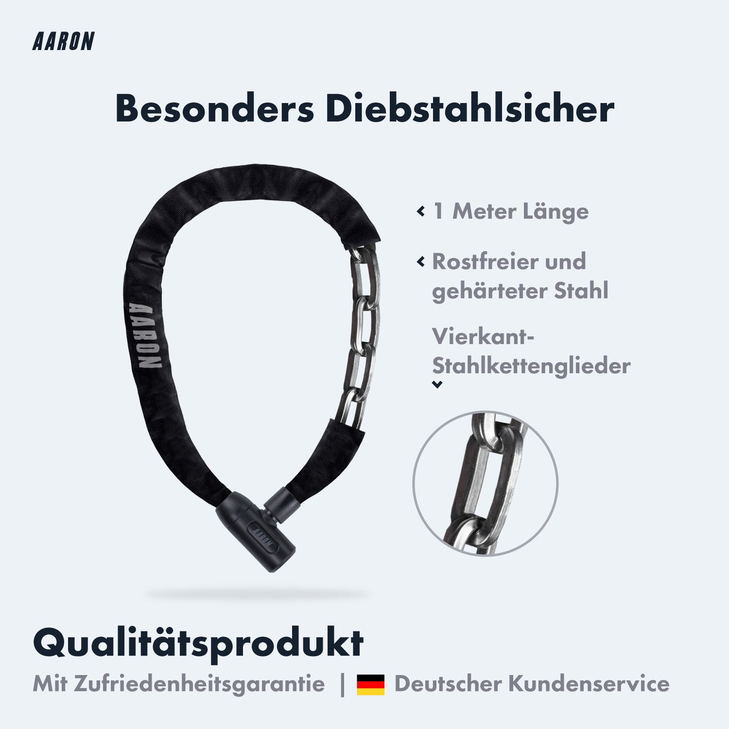 AARON Kettenschloss Lock One Key Fahrradschloss mit Schlüssel Sicherheit Stadtrad Bike