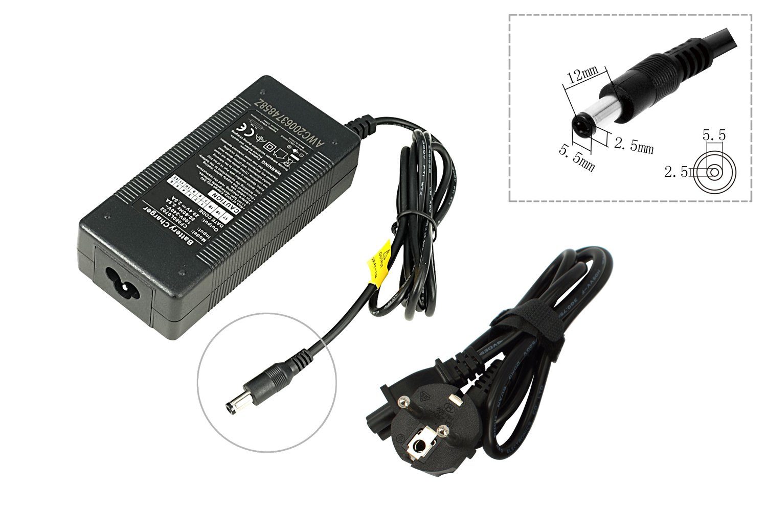 PowerSmart CF080L0702E.011 Batterie-Ladegerät (2A 29,4V acculader voeding 24V voor Bikkel iBee fietsen 2010/2011/2012 Pedelec E-bike)