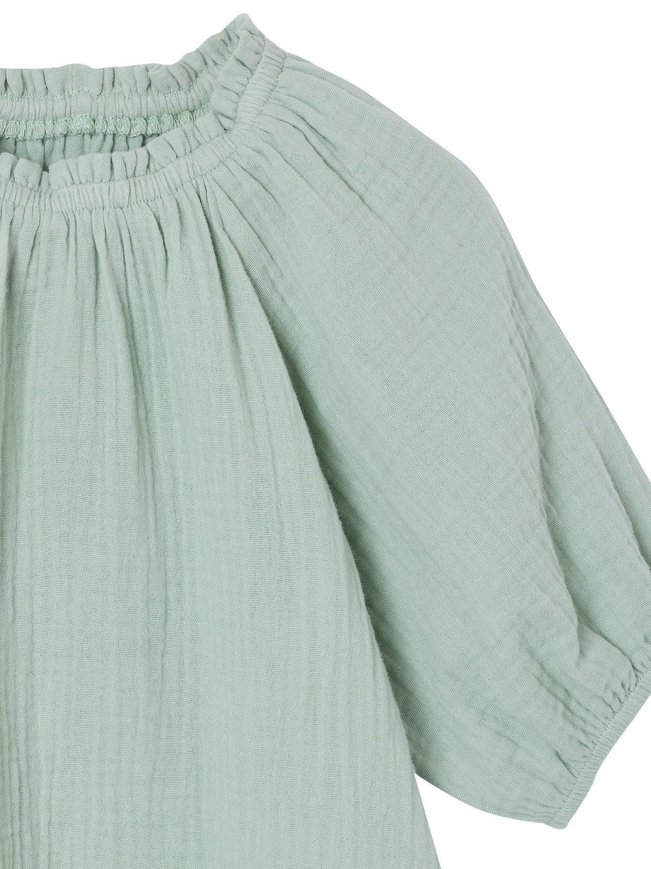 vertbaudet Kurzarmbluse Musselinbluse Mädchen mit Ballonärmeln