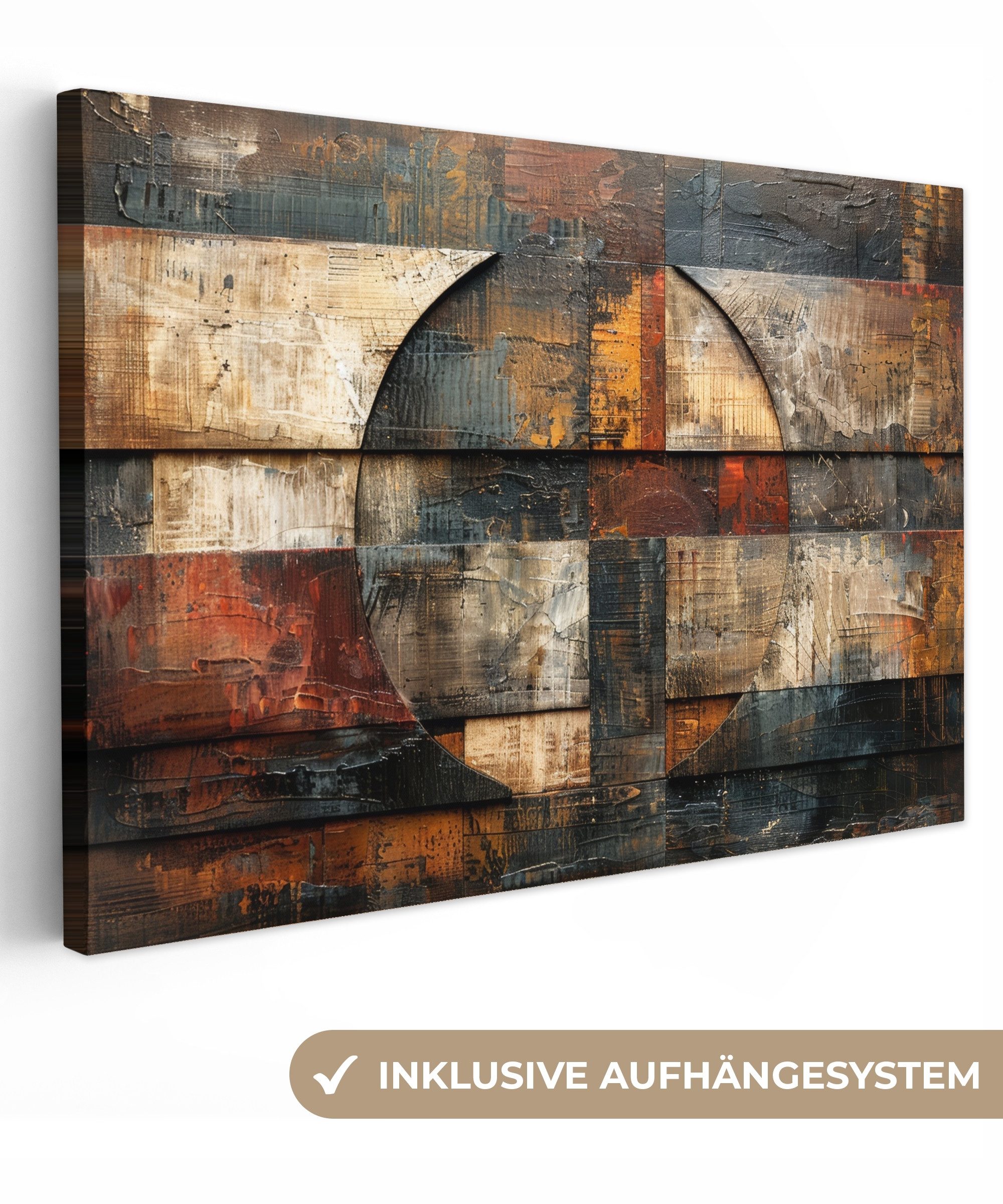 OneMillionCanvasses® Leinwandbild Kunst - Braun - Abstrakt - Holzmotiv, Fot günstig online kaufen