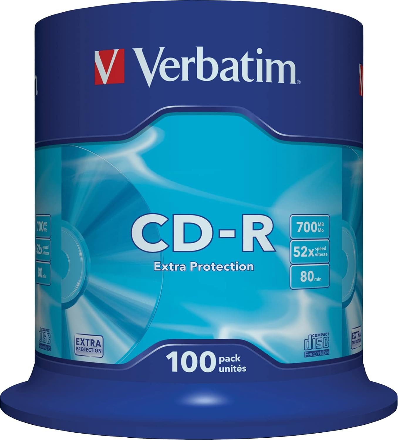 Verbatim CD-Rohling CD-R Medien 80Min/700MB/52x zuverlässige Datensicherung