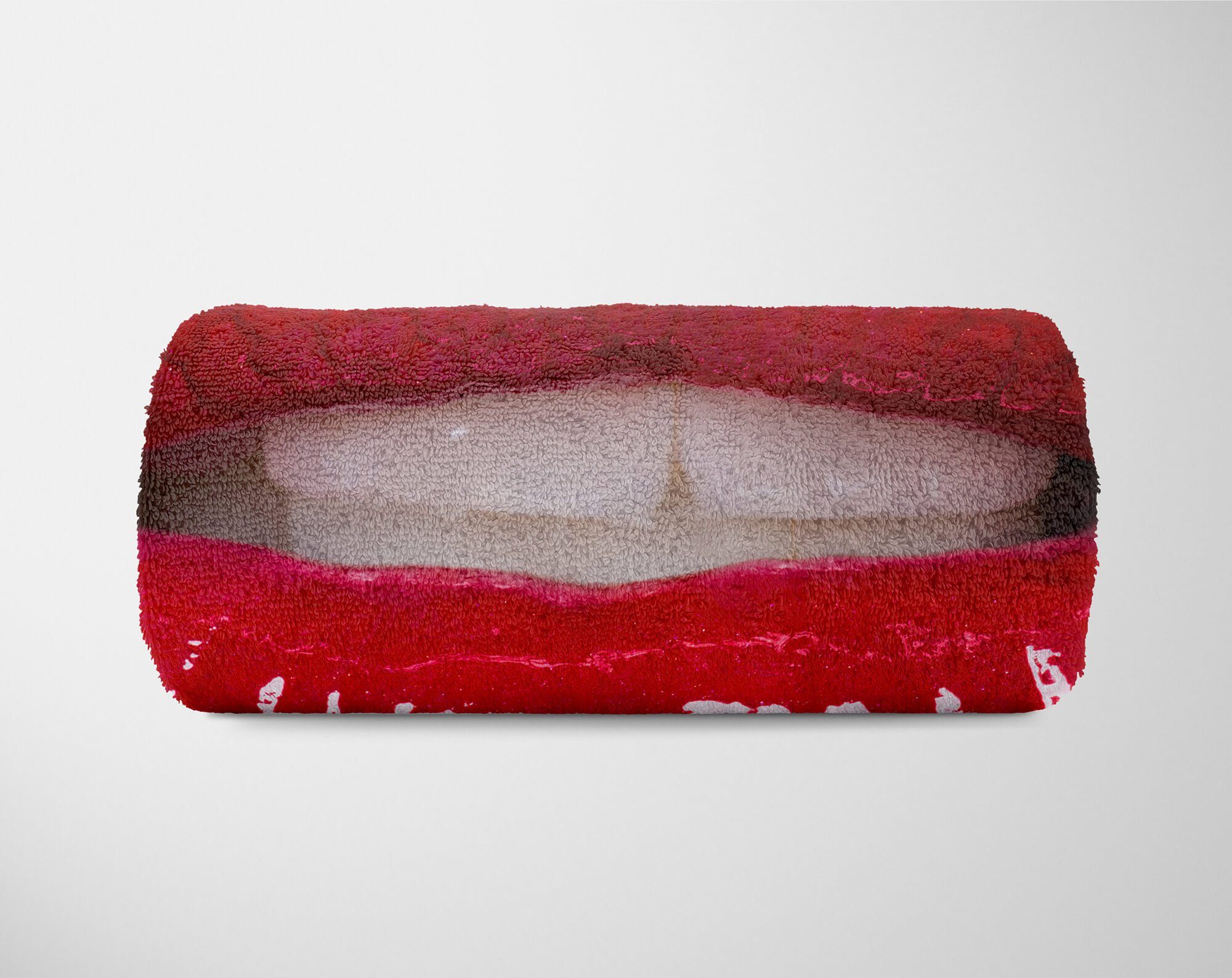 Baumwolle-Polyester-Mix Art Saunatuch mit Kuscheldecke (1-St), Handtuch Sinus Handtücher Sexy Lippen Handtuch Strandhandtuch Fotomotiv roter,