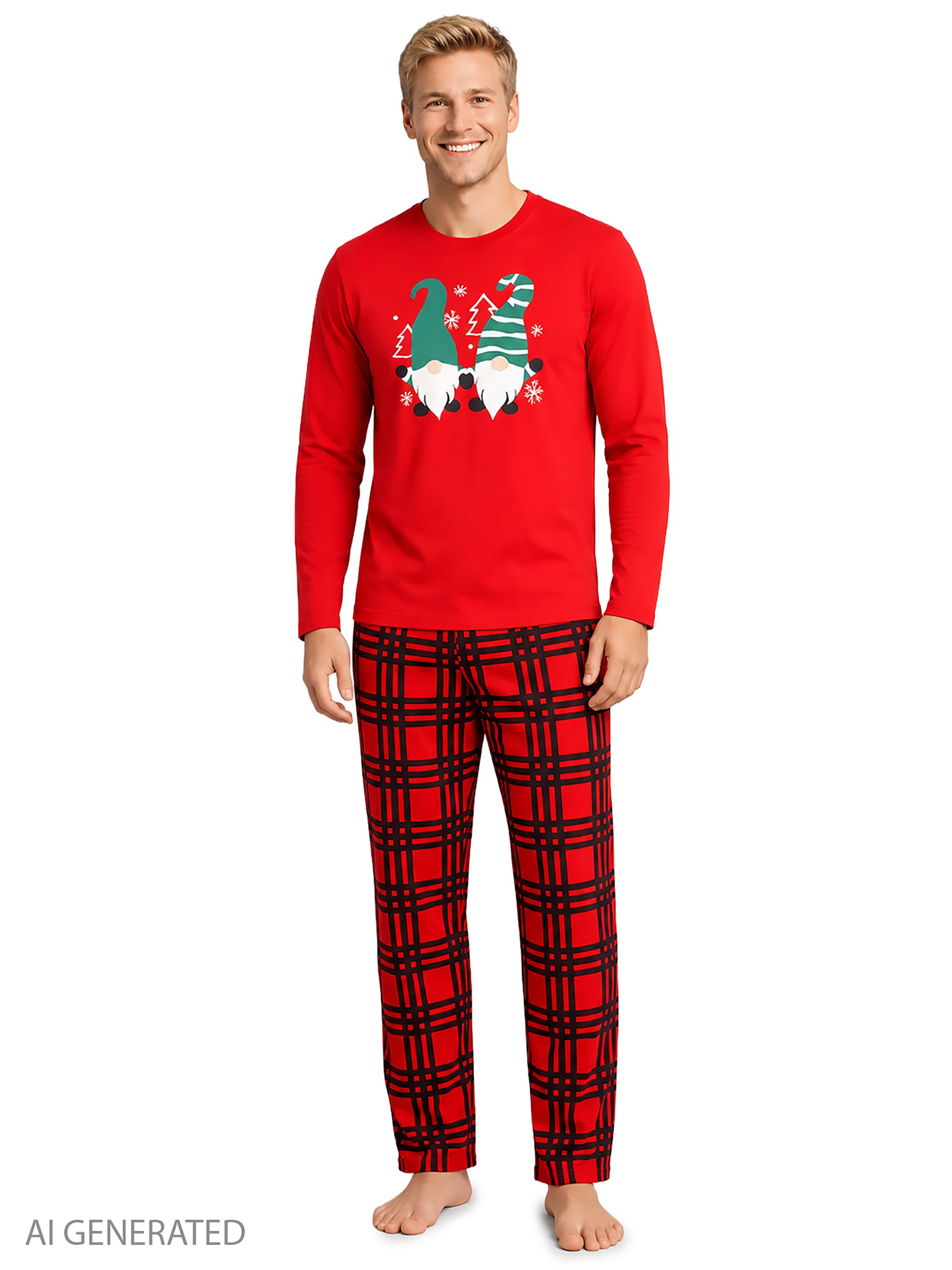 United Labels® Schlafanzug Wichtel XMAS Schlafanzug Pyjama Set Langarm Oberteil mit Hose