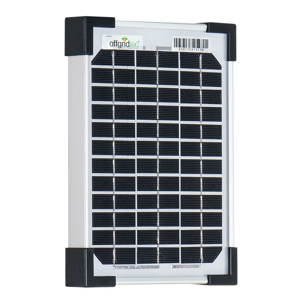 offgridtec Solarmodul Solarpanel, Monokristallin, 12V, 5W, 250x180x25mm, 5 W