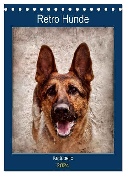CALVENDO Wandkalender Retro Hunde (Tischkalender 2024 DIN A5 hoch), CALVENDO Monatskalender