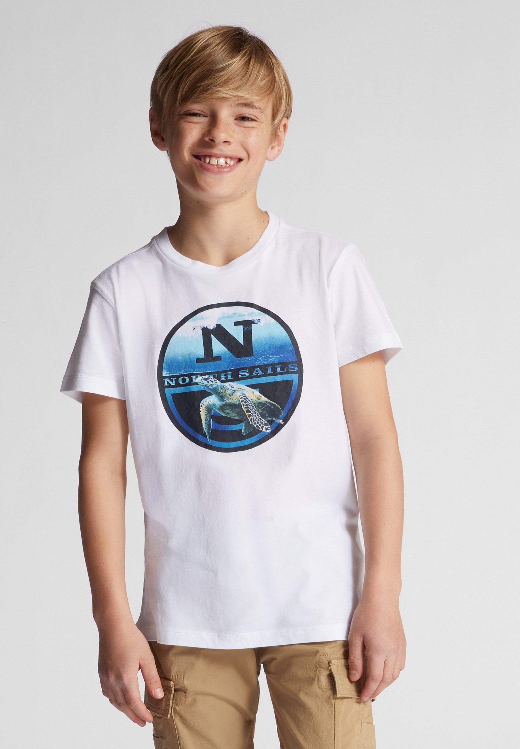 North Sails T-Shirt Baumwoll-Bambus-T-Shirt weiss