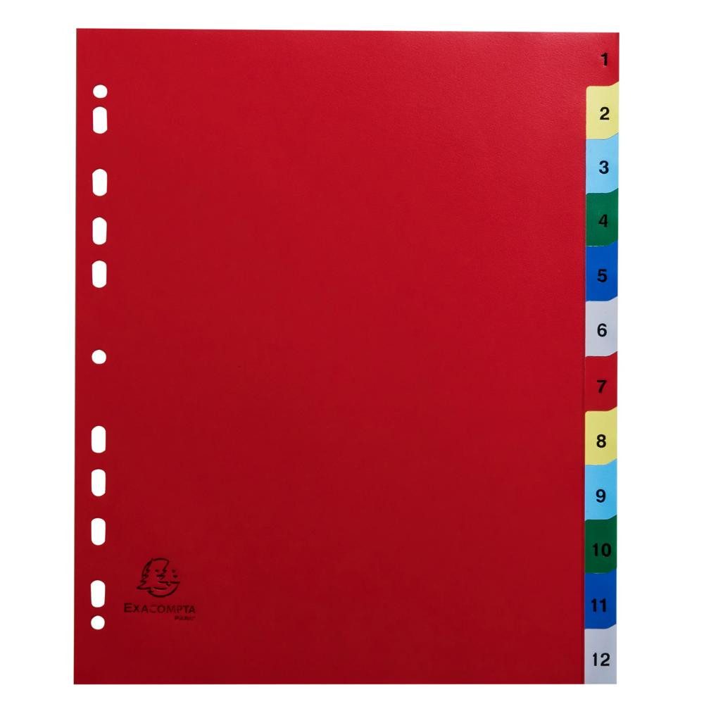 EXACOMPTA Aktenordner Exacompta Register A4+ PP 12tlg bedr.Taben