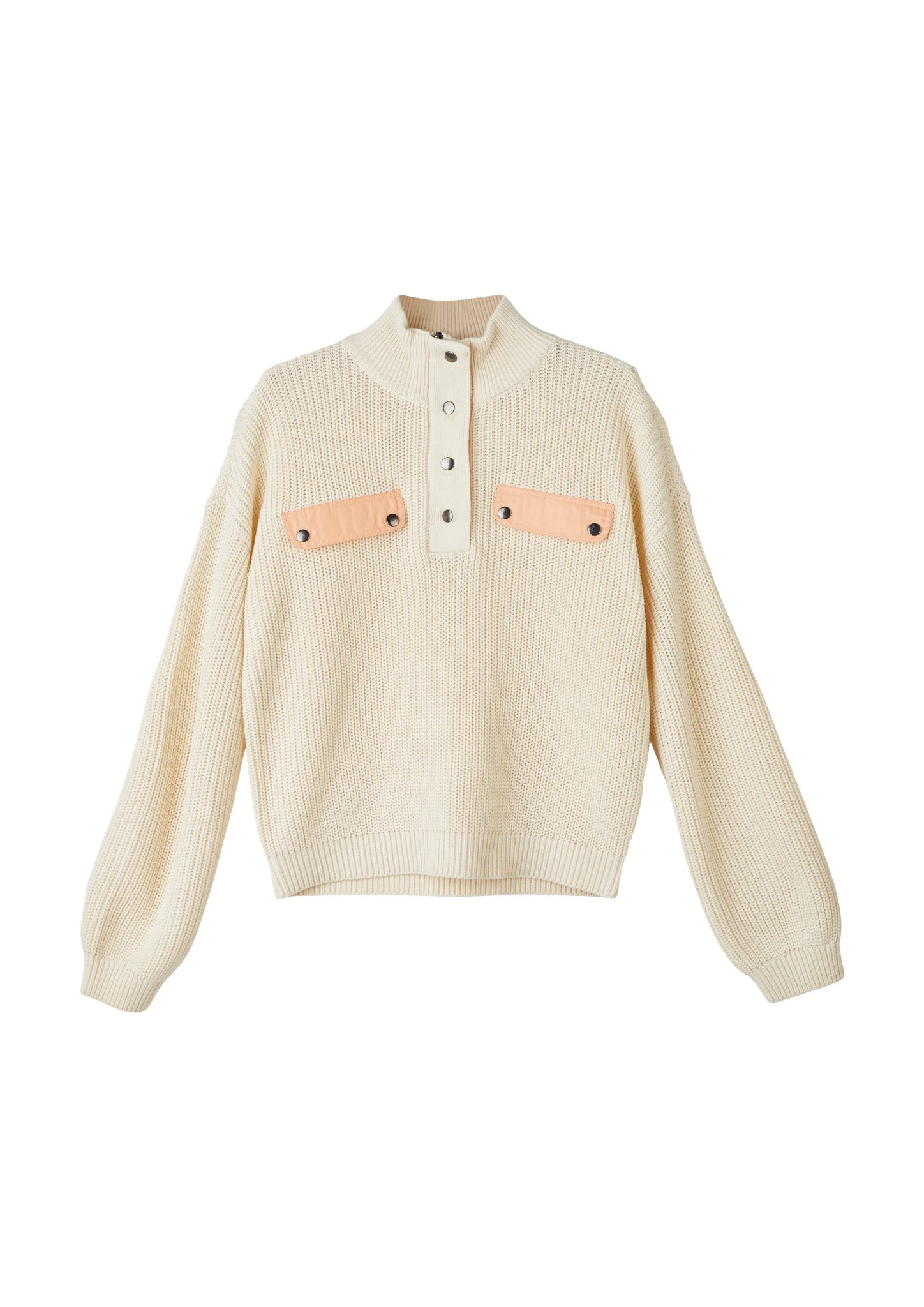 mit Strickpullover Pullover s.Oliver Kontrast-Details Kontrastdetails sand helles